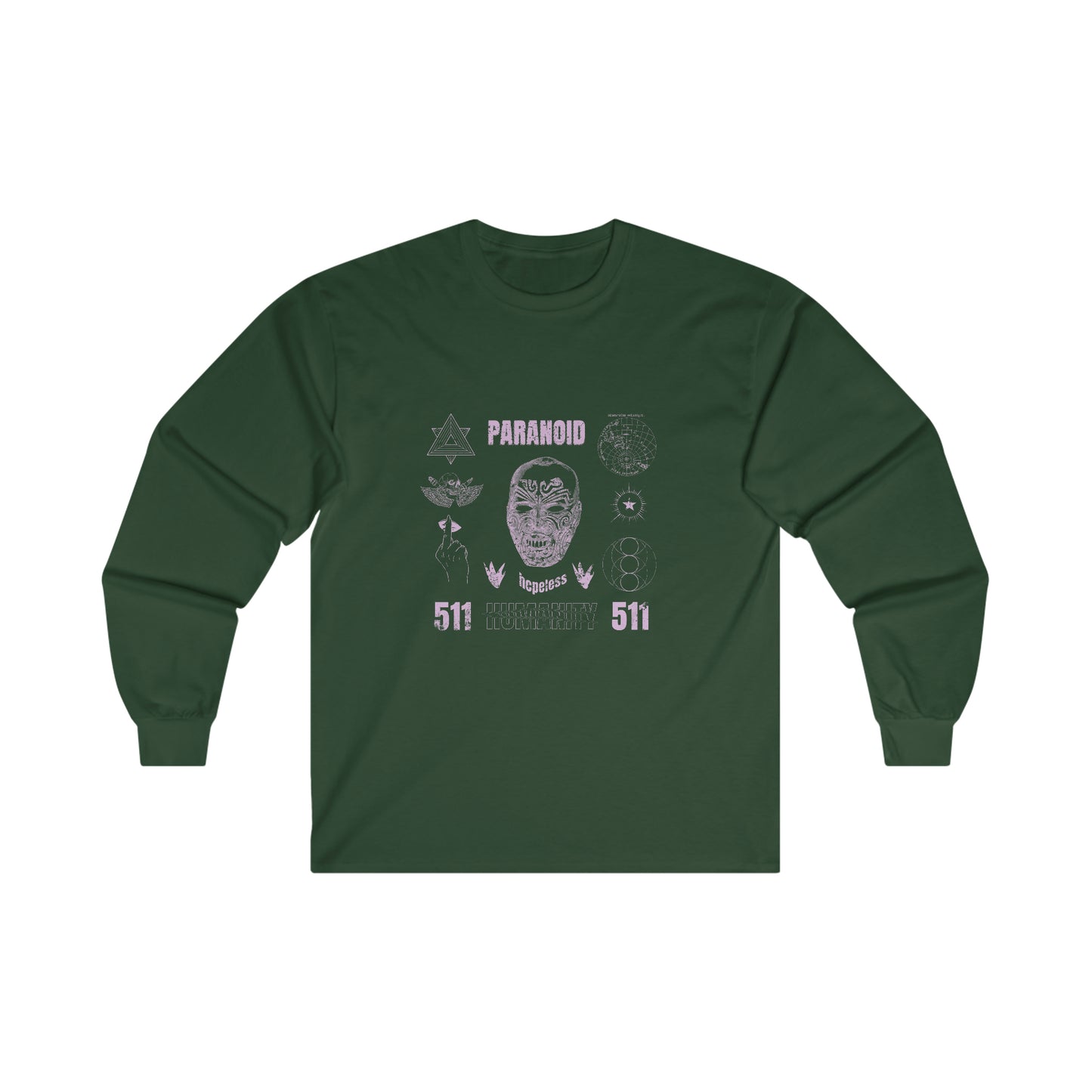 Paranoid Humanity Grunge Y2k Aesthetic Long Sleeve T-Shirt