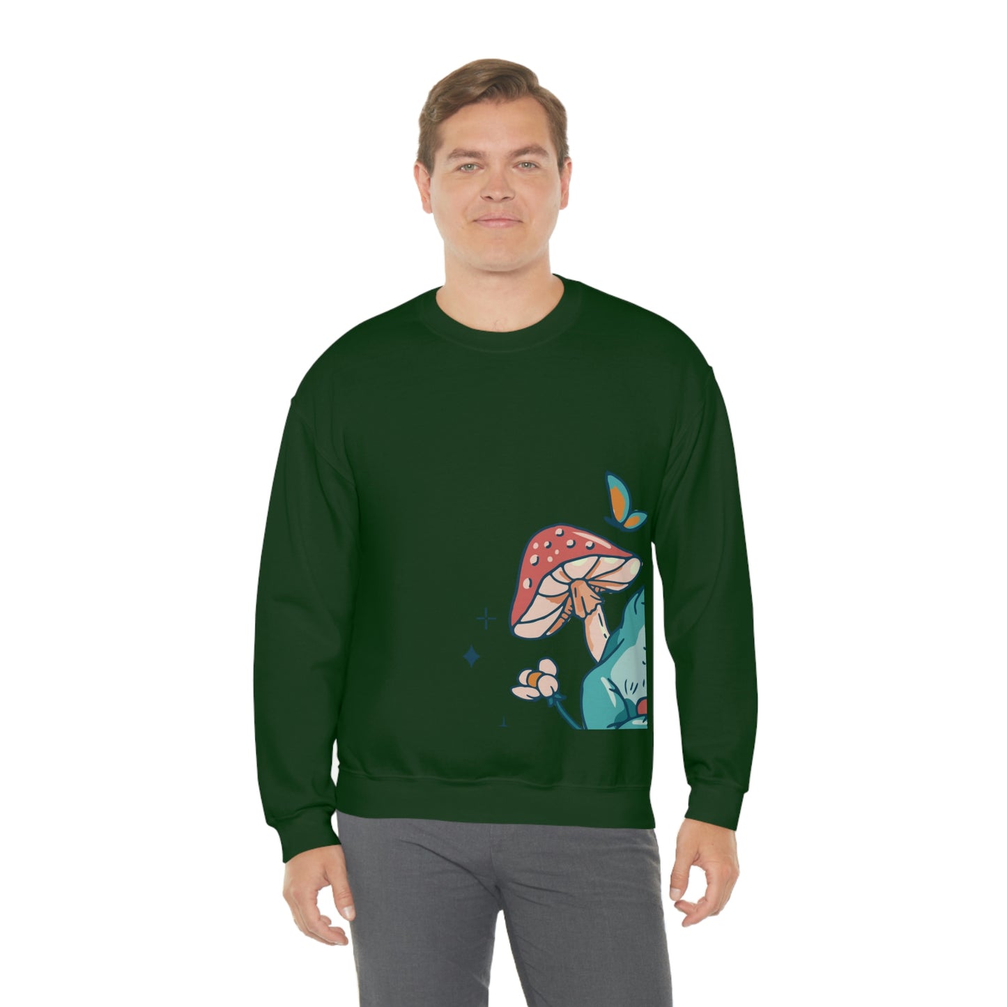 Cottagecore Aesthetic Mushrooms and Frog Sweatshirt