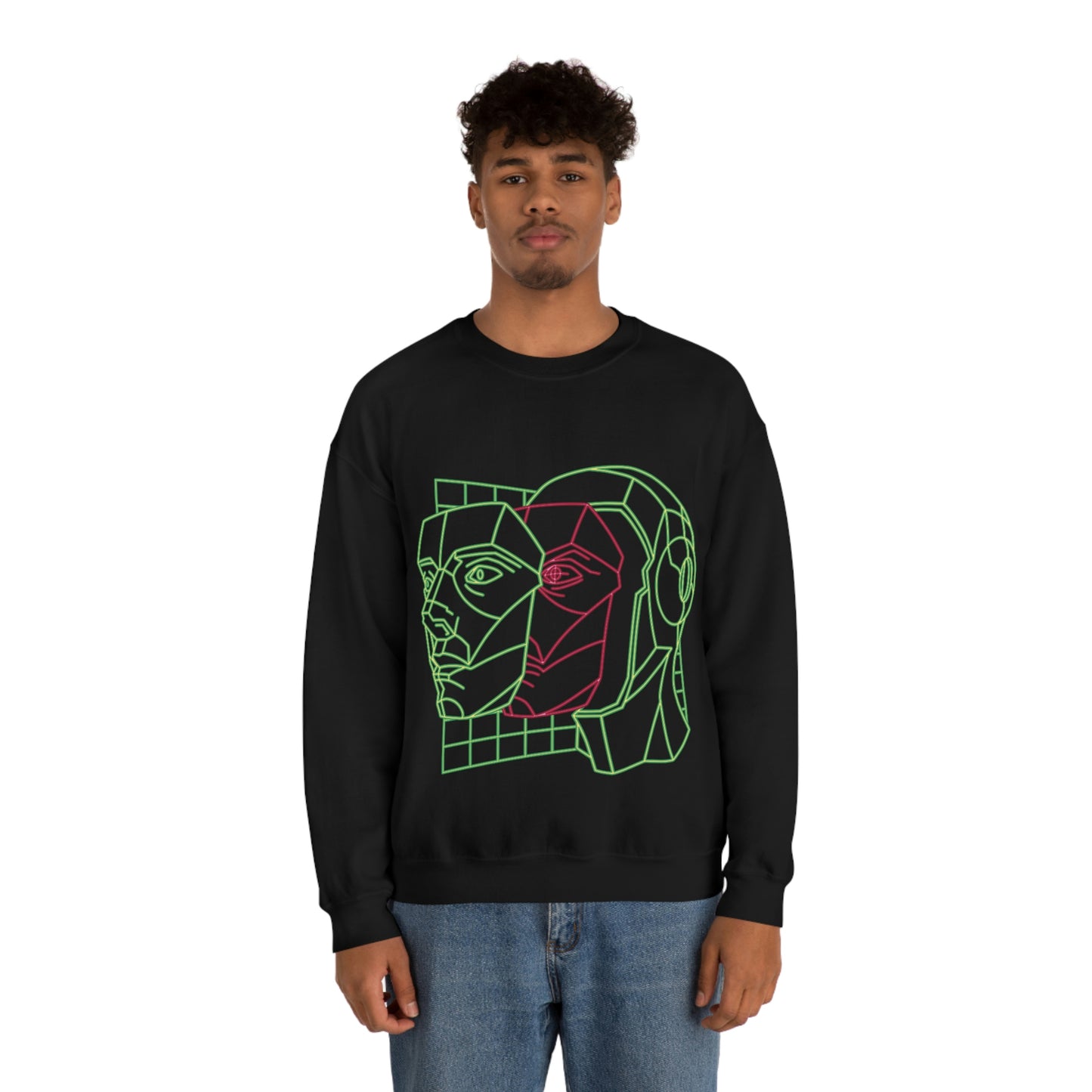 Robot Face Scifi Y2k Aesthetic Sweatshirt