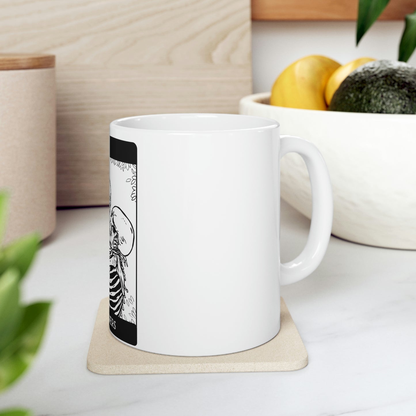 The Lovers Tarrot Card Goth Aesthetic White Ceramic Mug
