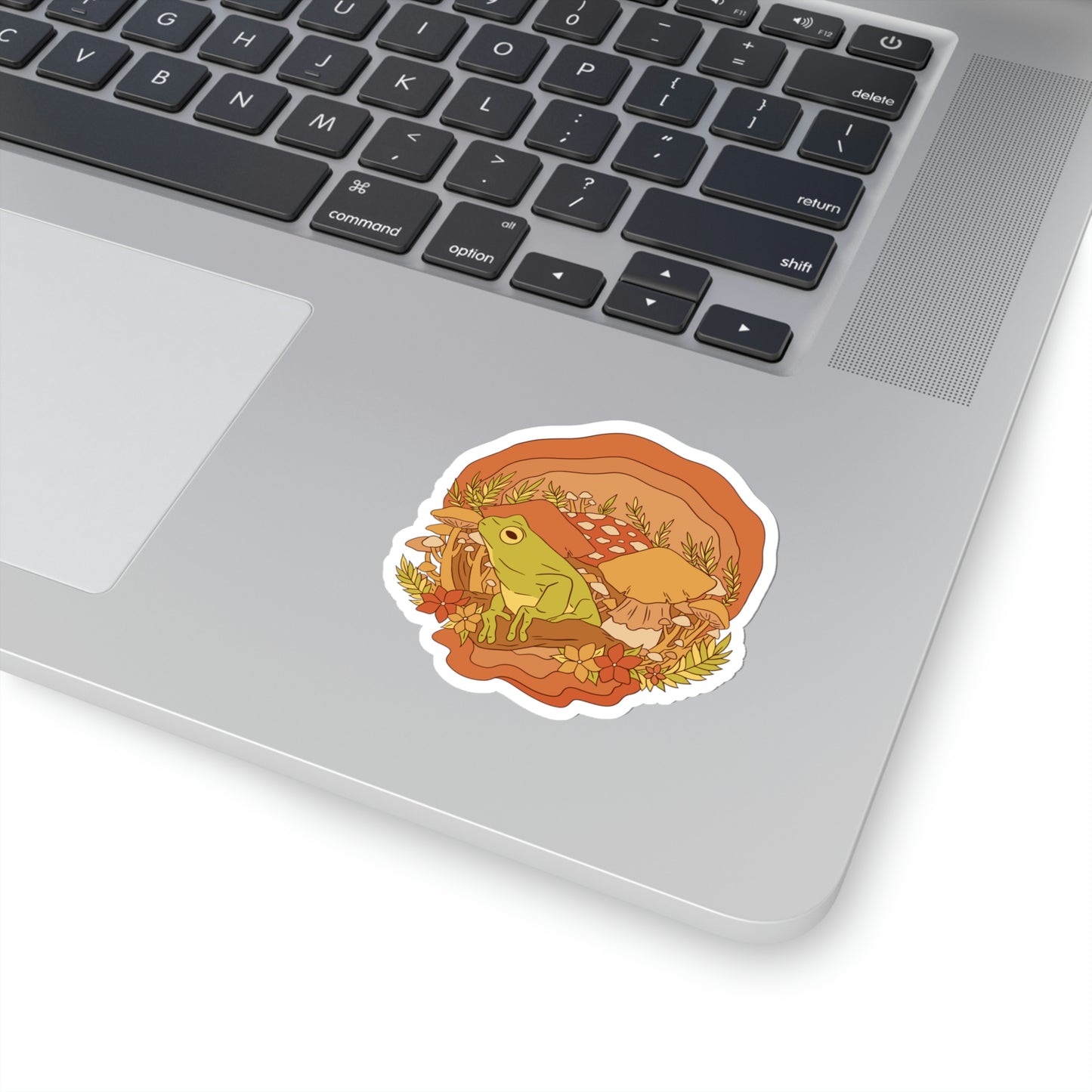 Cottagecore Aesthetic Mushrooms and Frog Sticker