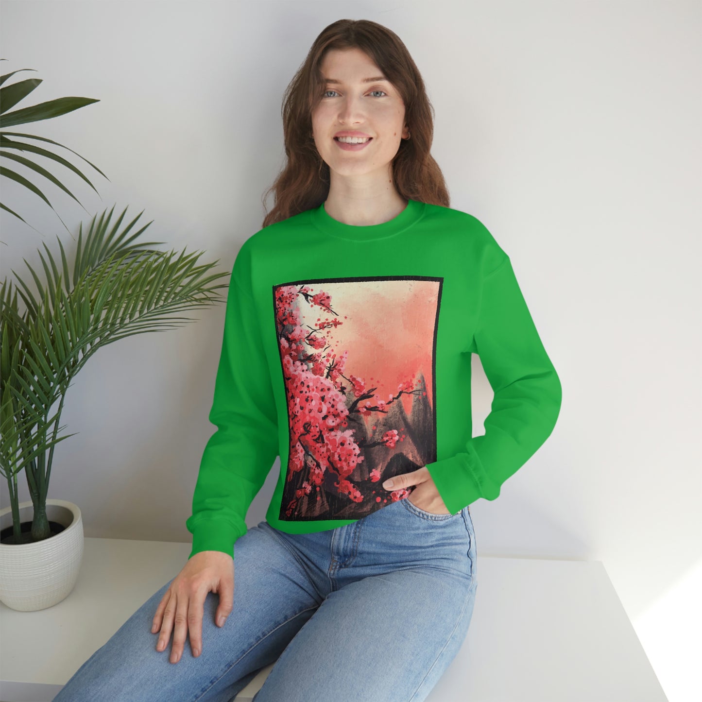Indie Japanese Art, Japan Streeetwear Retro, Japanese Aesthetic Blossom Sweatshirt