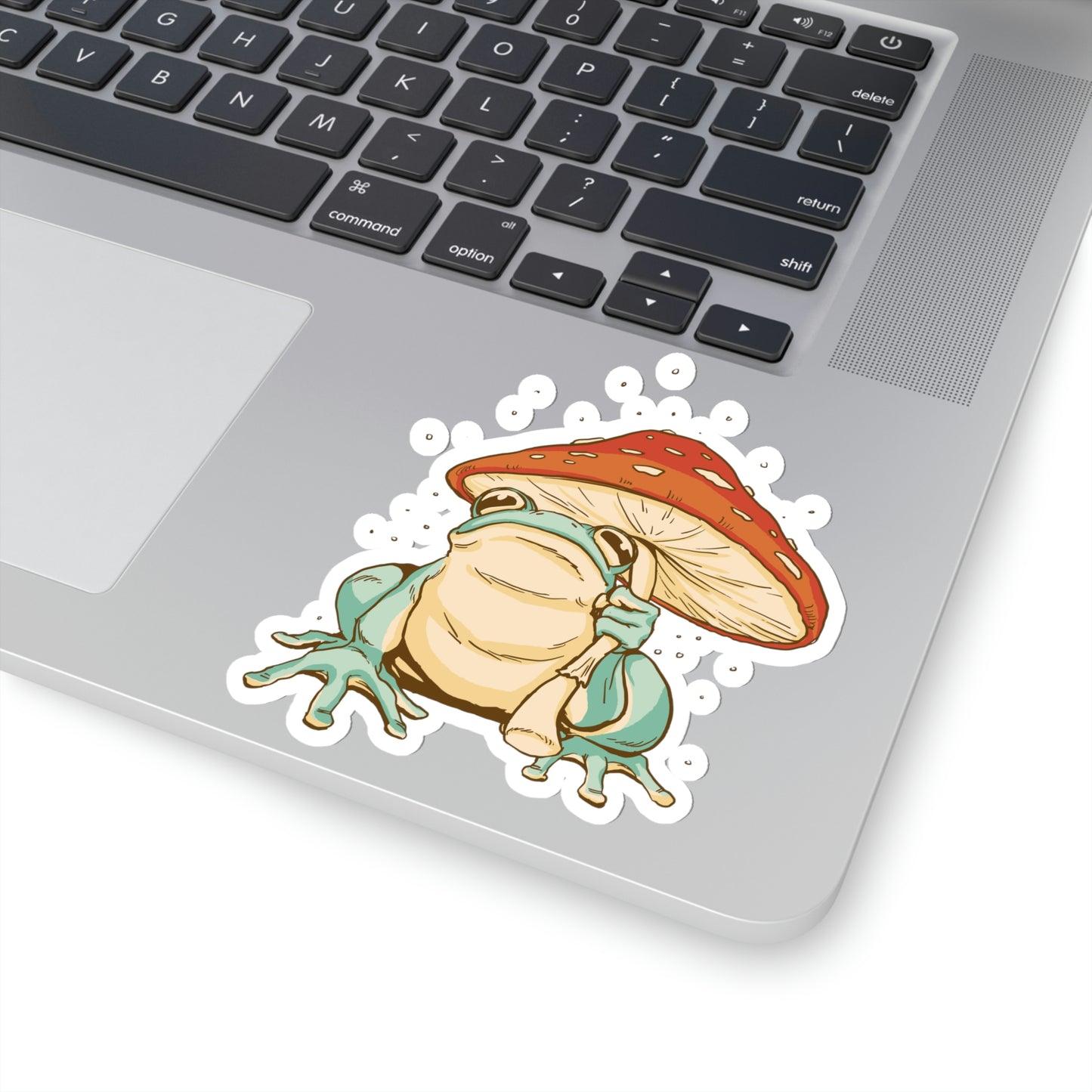 Cottagecore Aesthetic Mushrooms and Frog Sticker