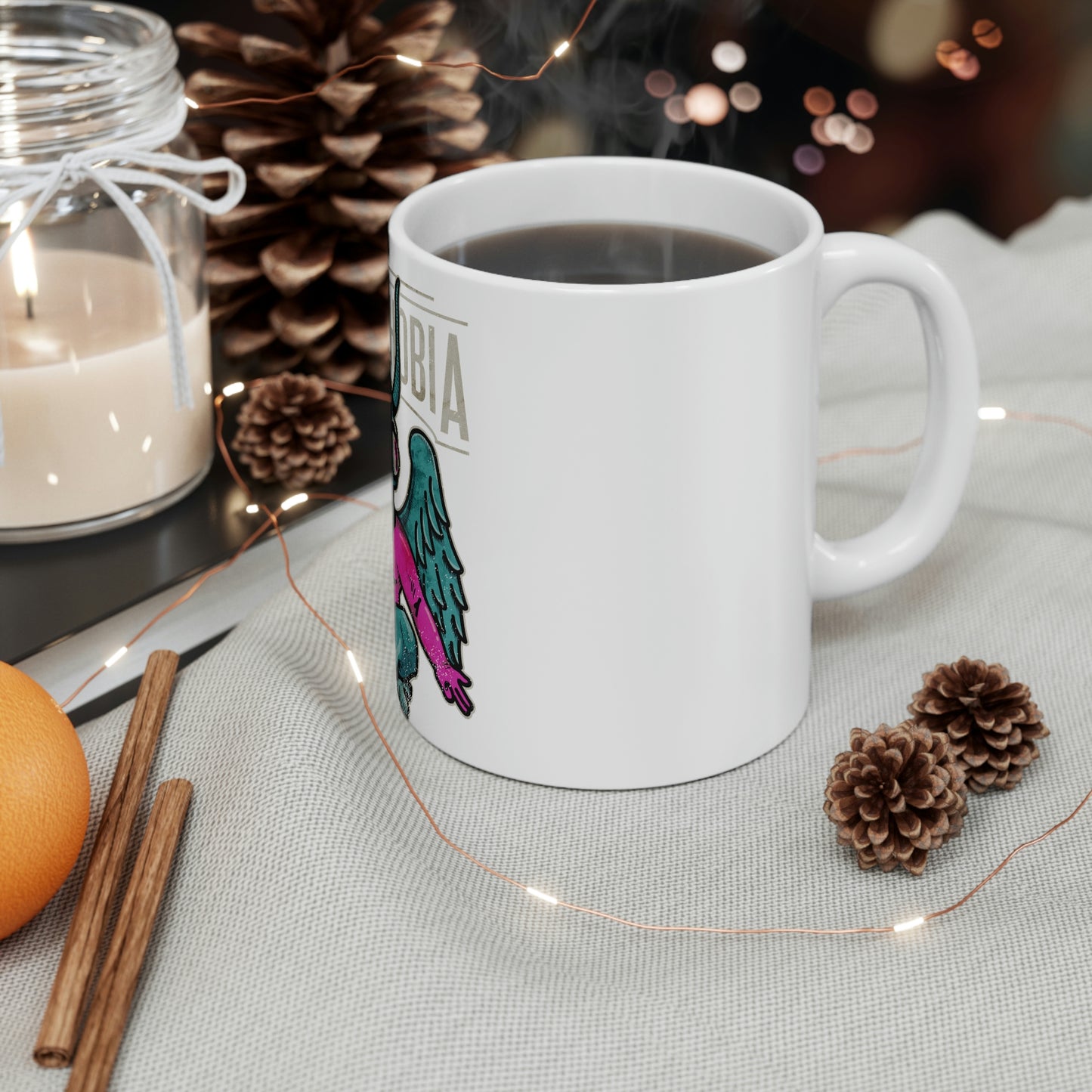 Demonphobia, Goth Aesthetic White Ceramic Mug