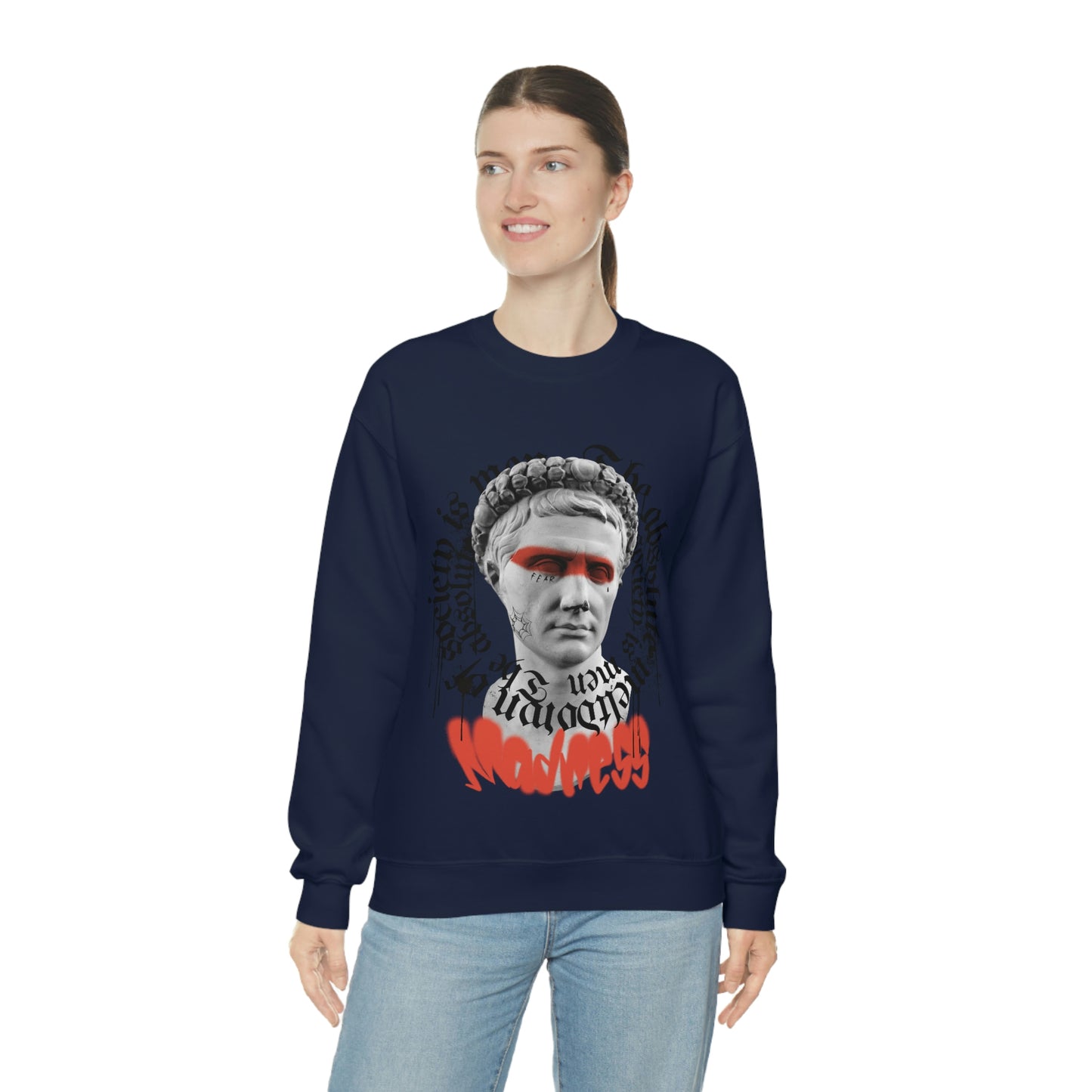 Greek Statue Graffiti Y2k Aesthetic Sweatshirt