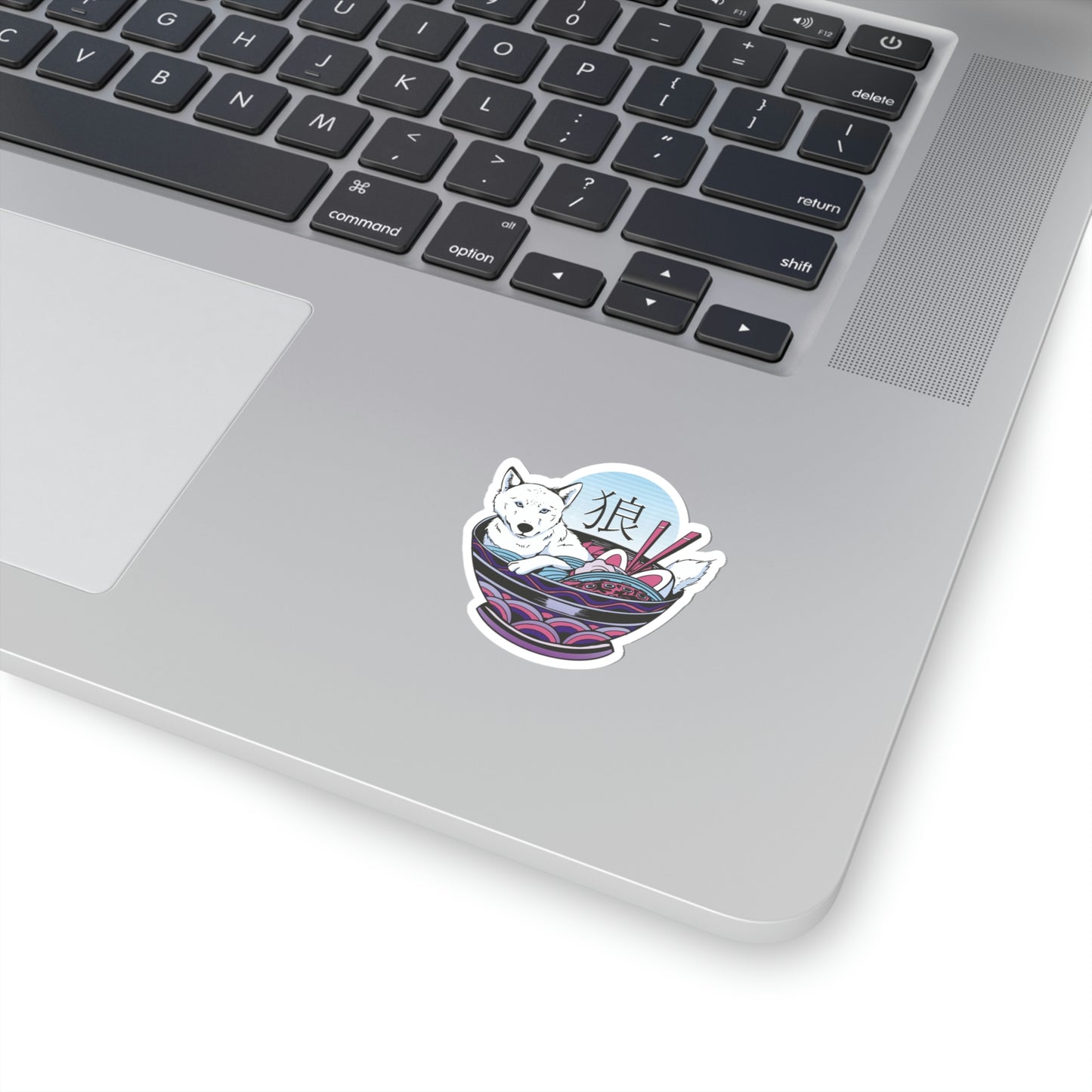 Retrowave Wolf In Ramen, Vaporwave Sticker