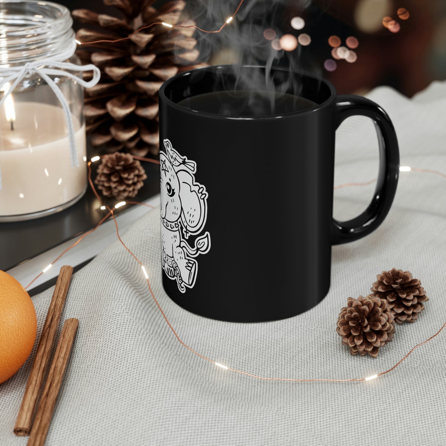 Gothic Elephant Graphic Goth Aesthetic 11oz Black Mug