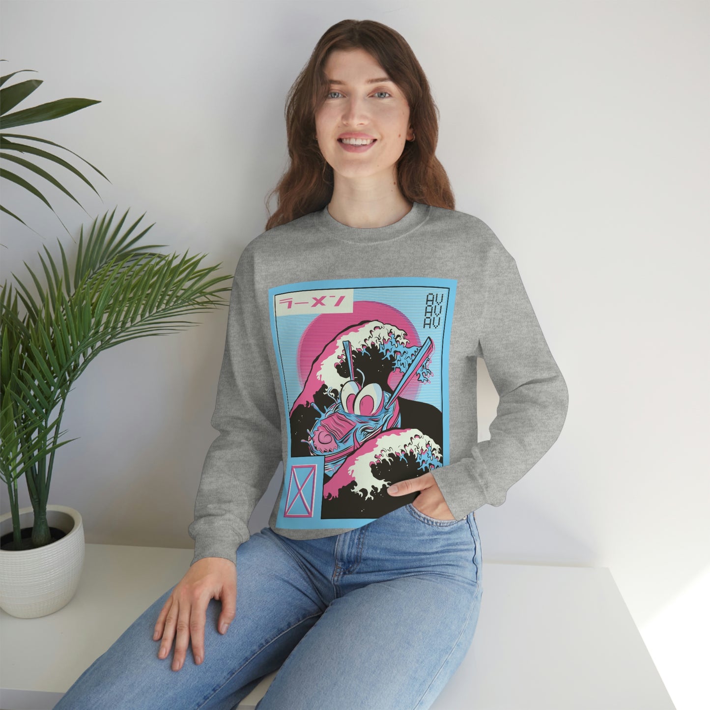 Japanese Aesthetic Ramen Wave Retrowave Sweatshirt