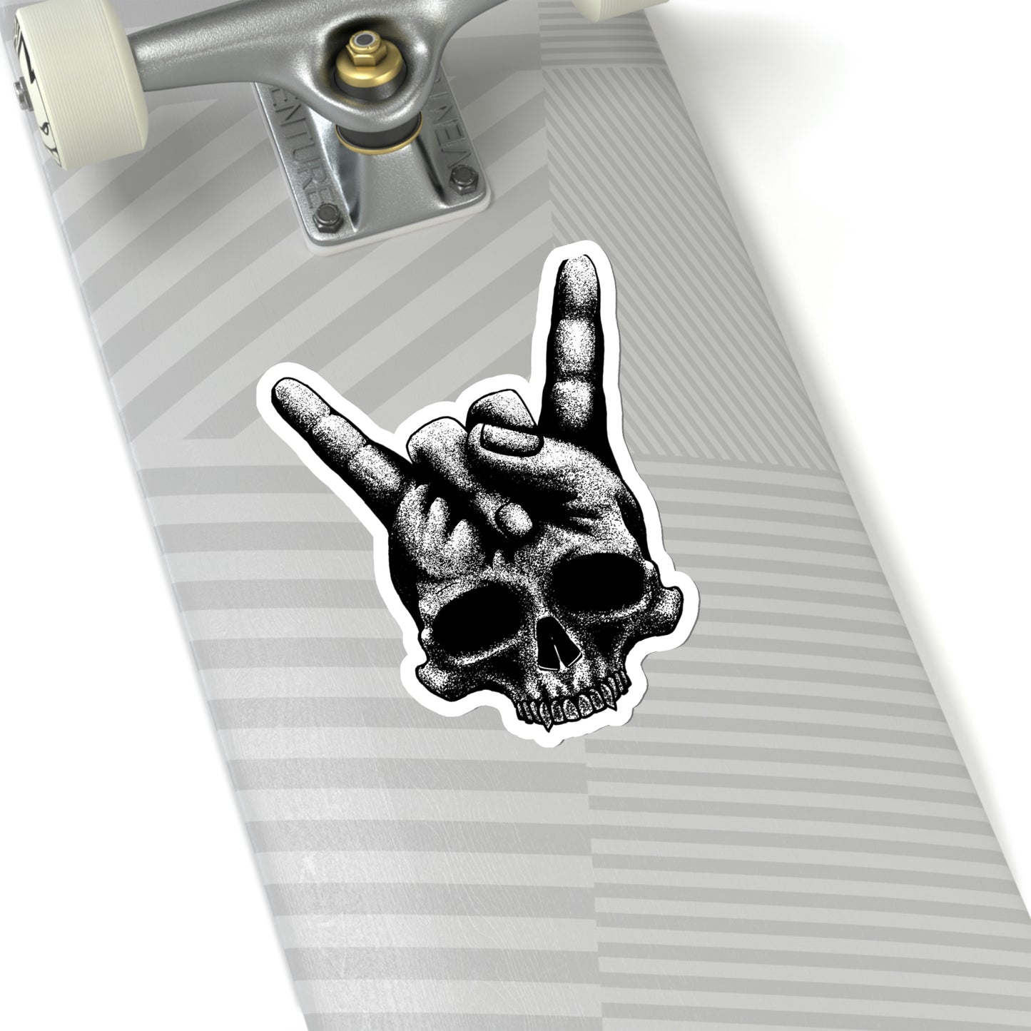 Heavy Metal Skull Rock Sign Sticker