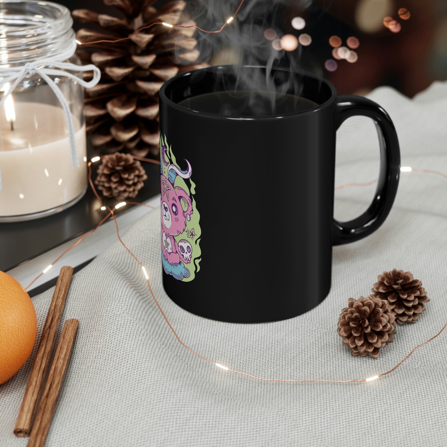 Gothic Bear Cute Occult Goth Aesthetic 11oz Black Mug
