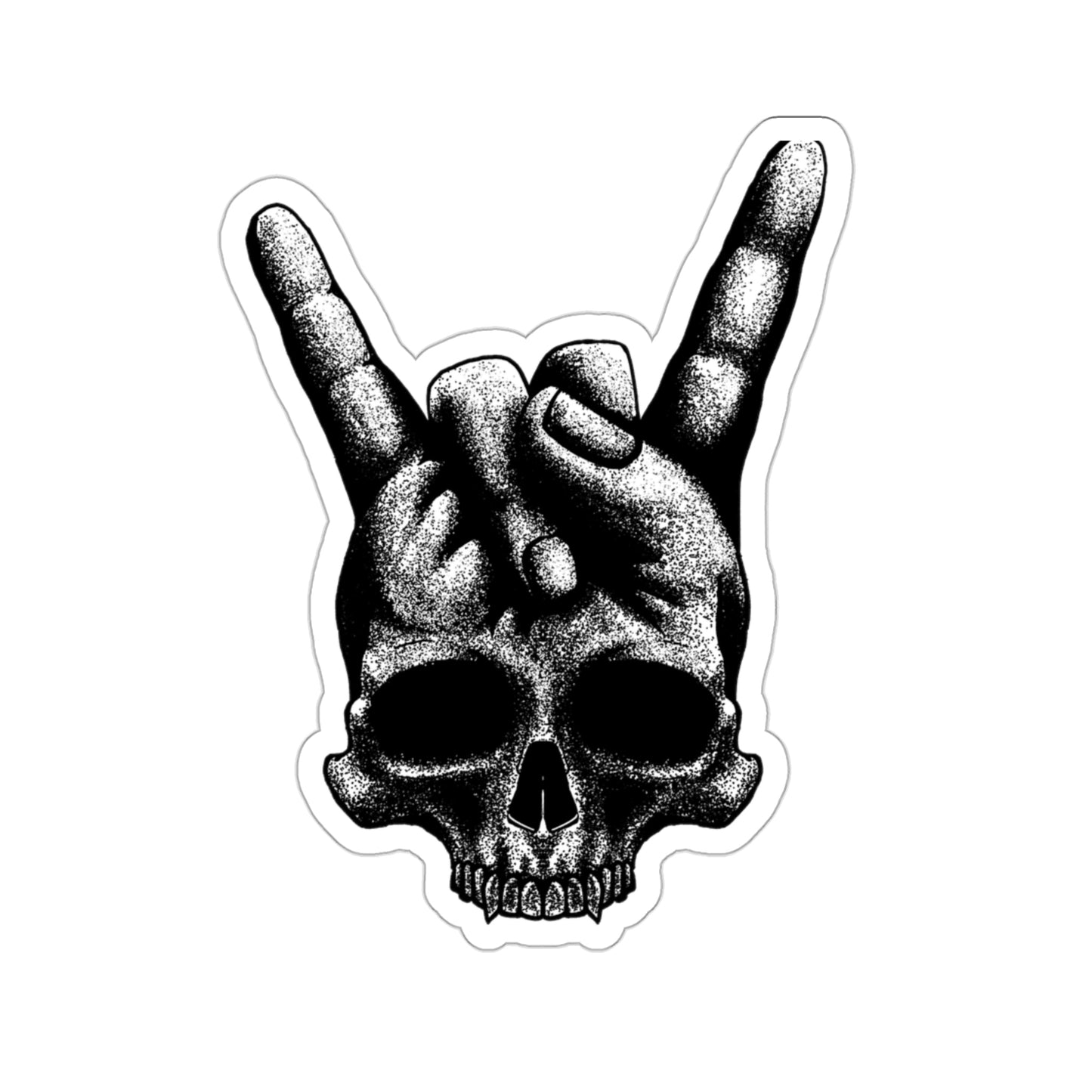 Heavy Metal Skull Rock Sign Sticker