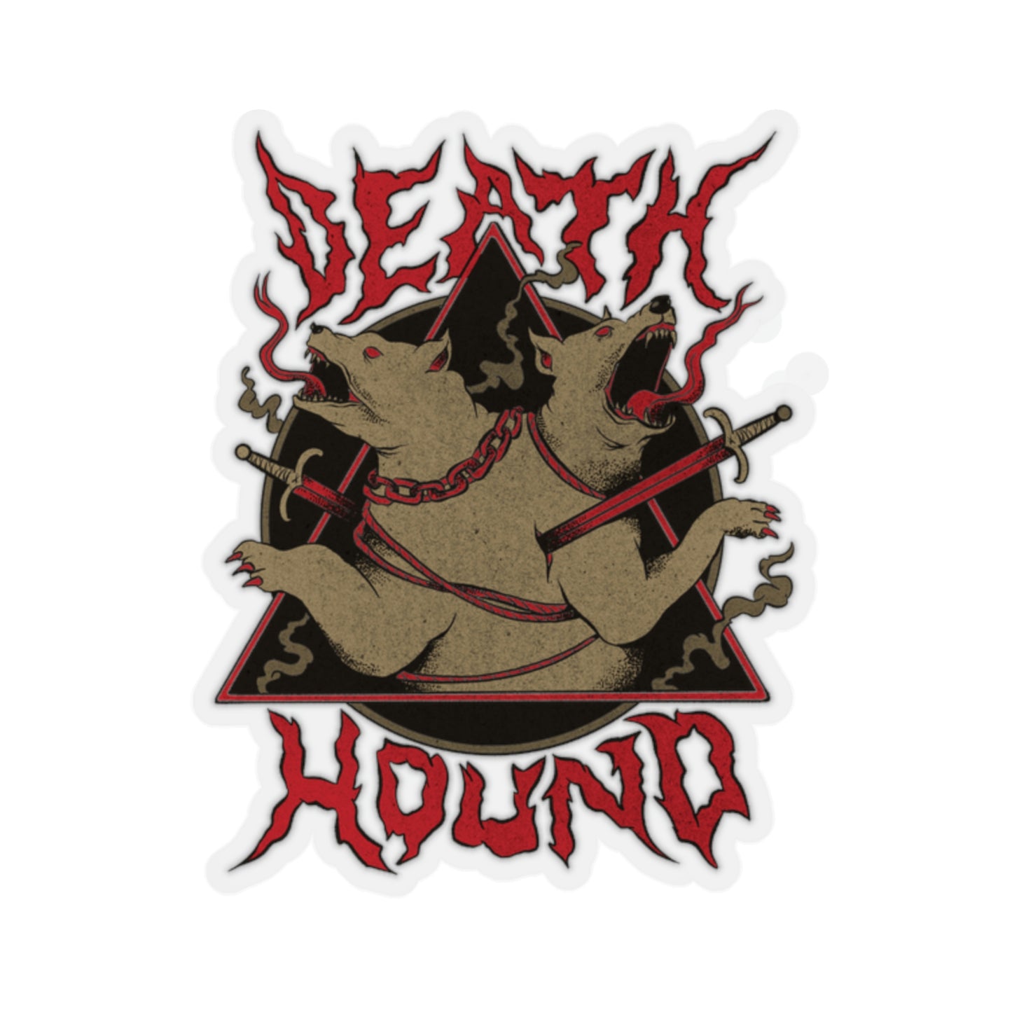 Death Hound Grunge Sticker