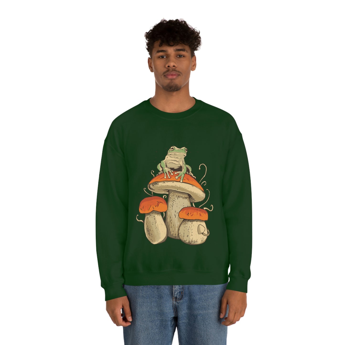 Cottagecore Aesthetic Mushrooms and Frog Sweatshirt