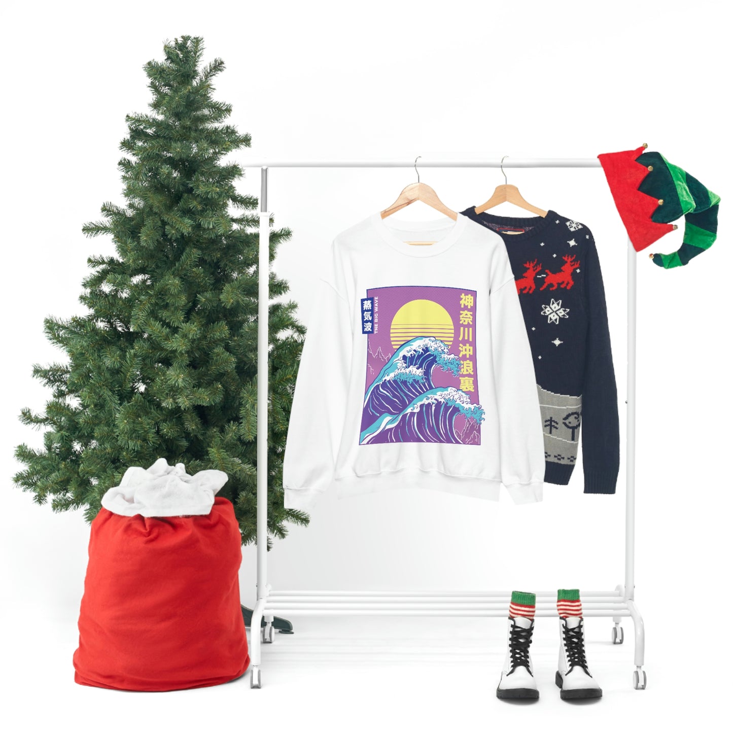 Japanese Aesthetic Vaporwave The Great Wave off Kanagawa Sweatshirt