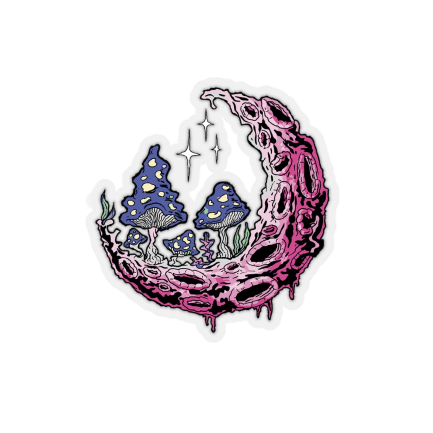 Cottagecore Aesthetic Moon Mushrooms Magic Sticker