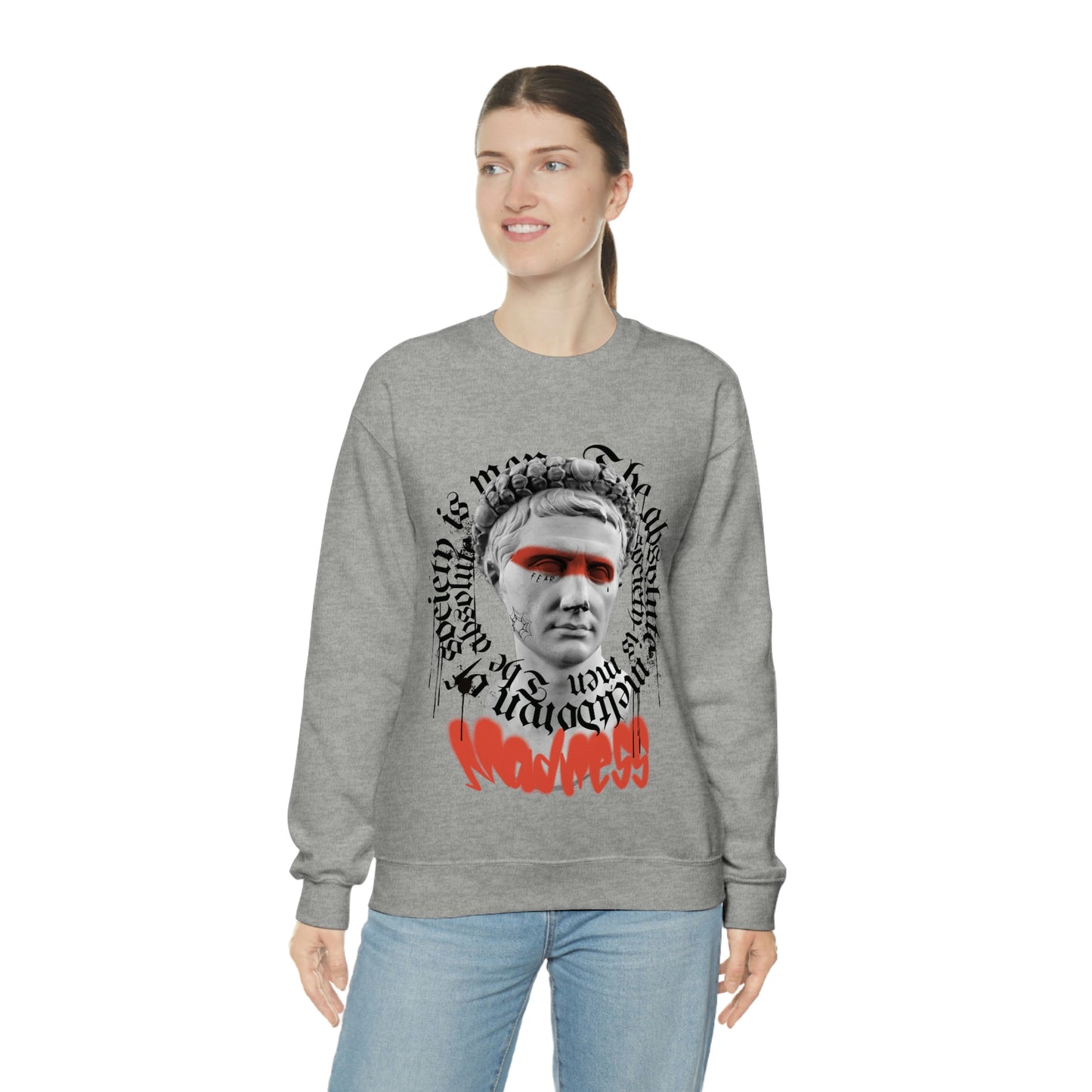 Greek Statue Graffiti Y2k Aesthetic Sweatshirt