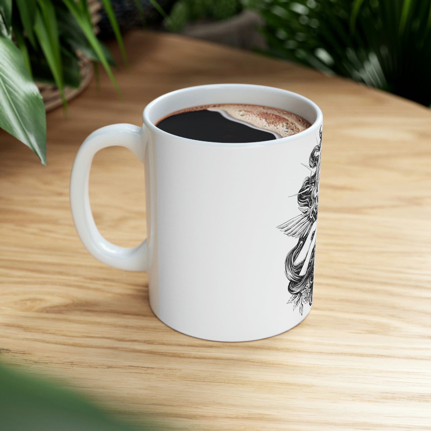 Dark Aesthetic Crying Women White Ceramic Mug