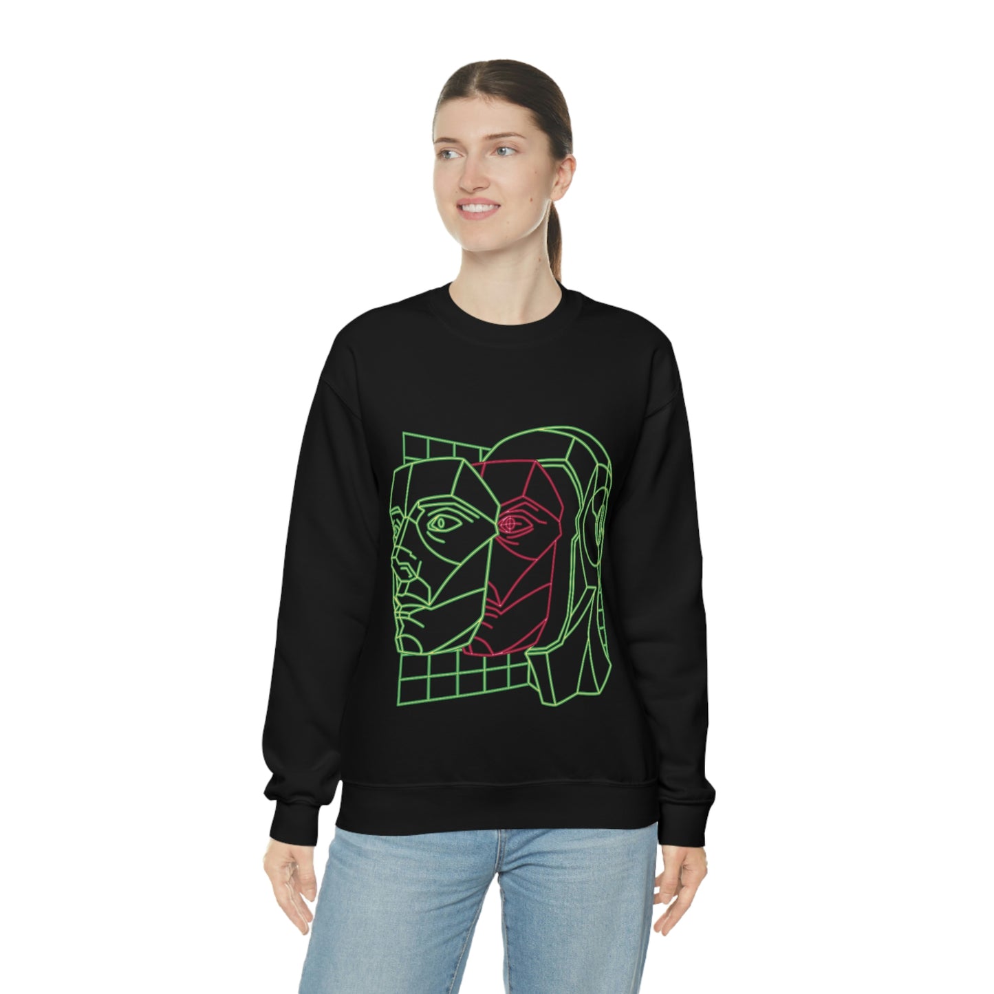 Robot Face Scifi Y2k Aesthetic Sweatshirt