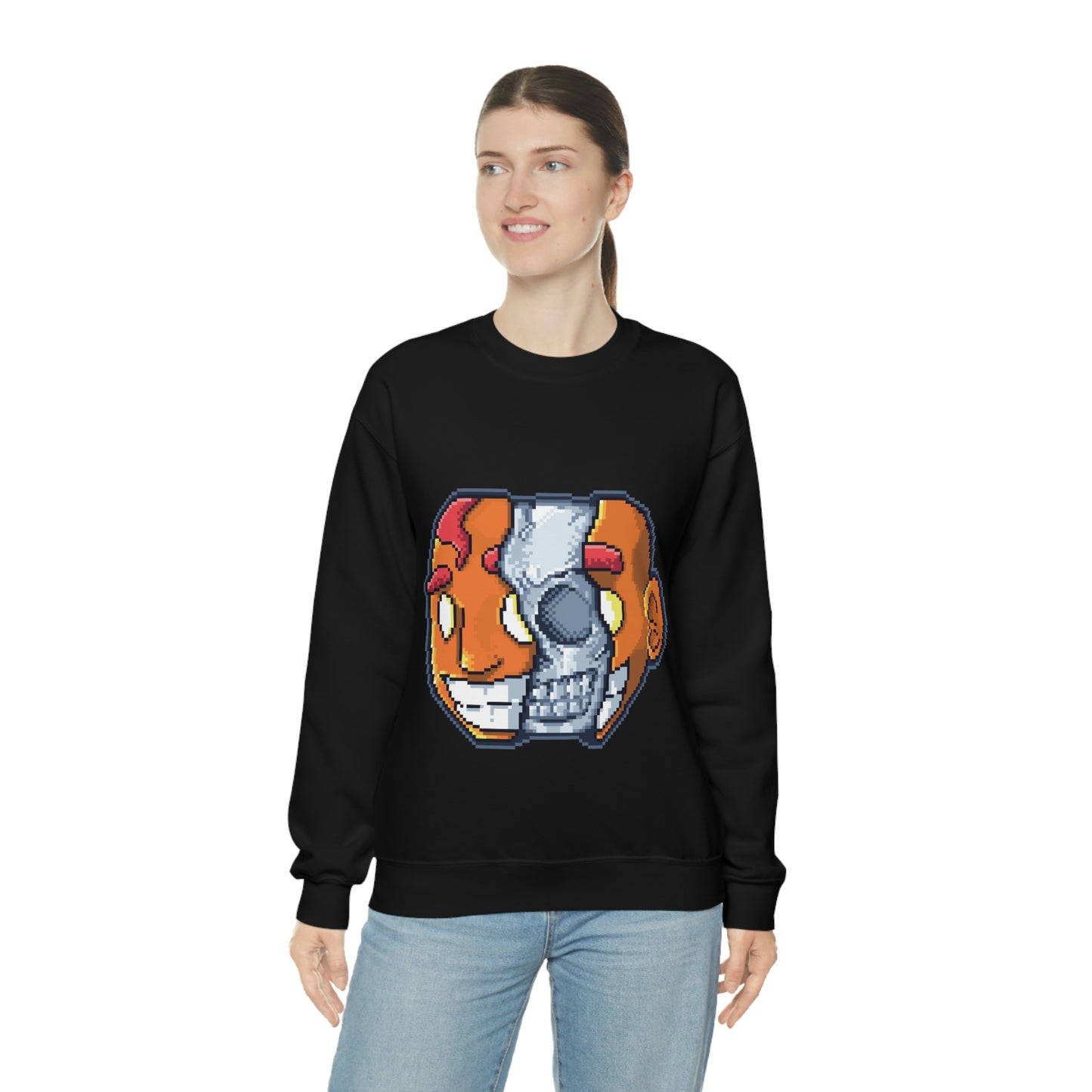Pixel Split Skull Sweatshirt