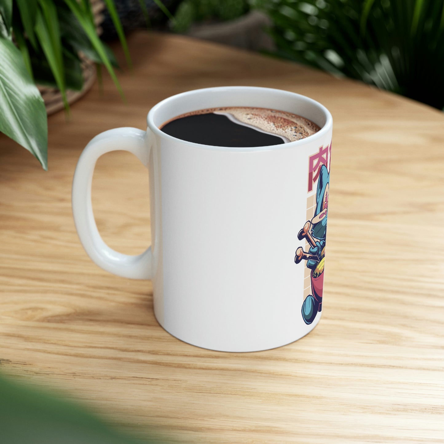 Kawaii Aesthetic Cute Cat White Ceramic Mug 11oz