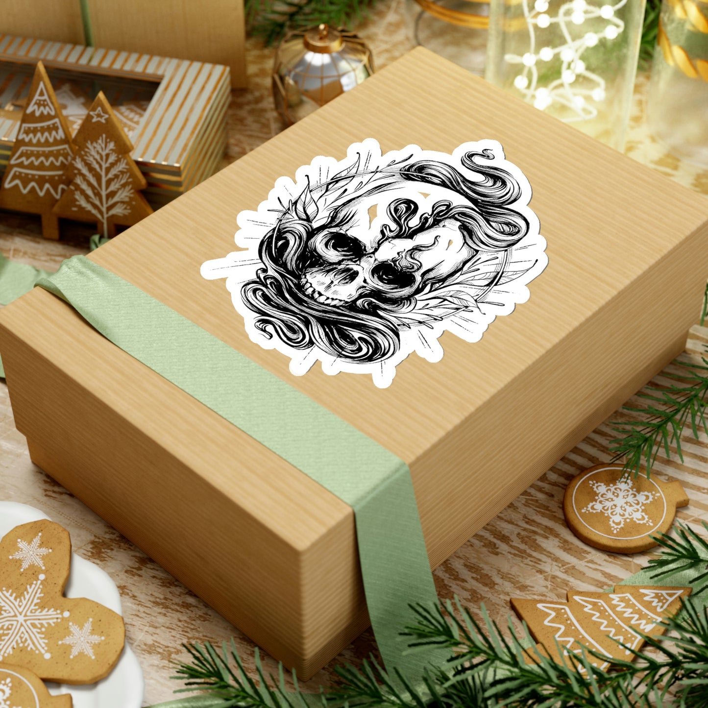 Gothic Skull, Goth Aesthetic Sticker