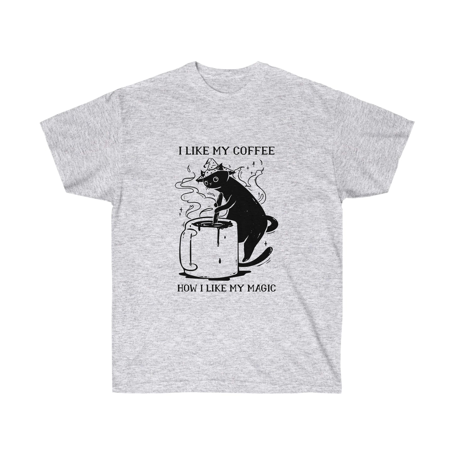 I Like My Coffee How I Like My Magic Cat Goth Aesthetic T-Shirt
