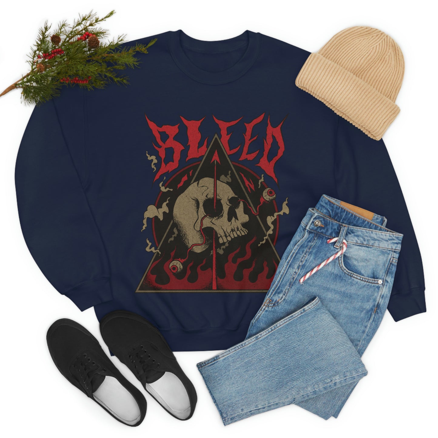 SKULL METAL BAND Goth Aesthetic Sweatshirt