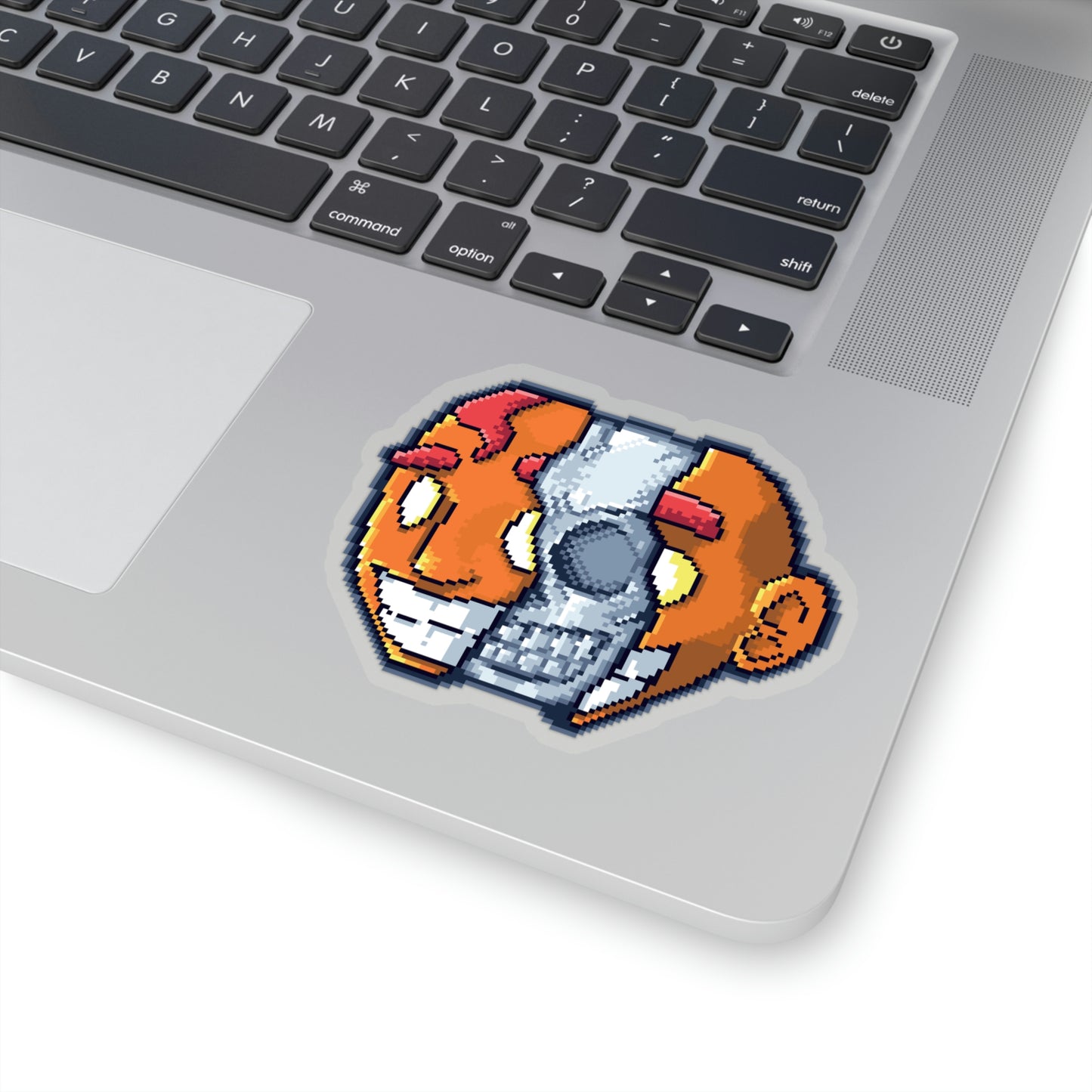 Pixel Split Skull Sticker