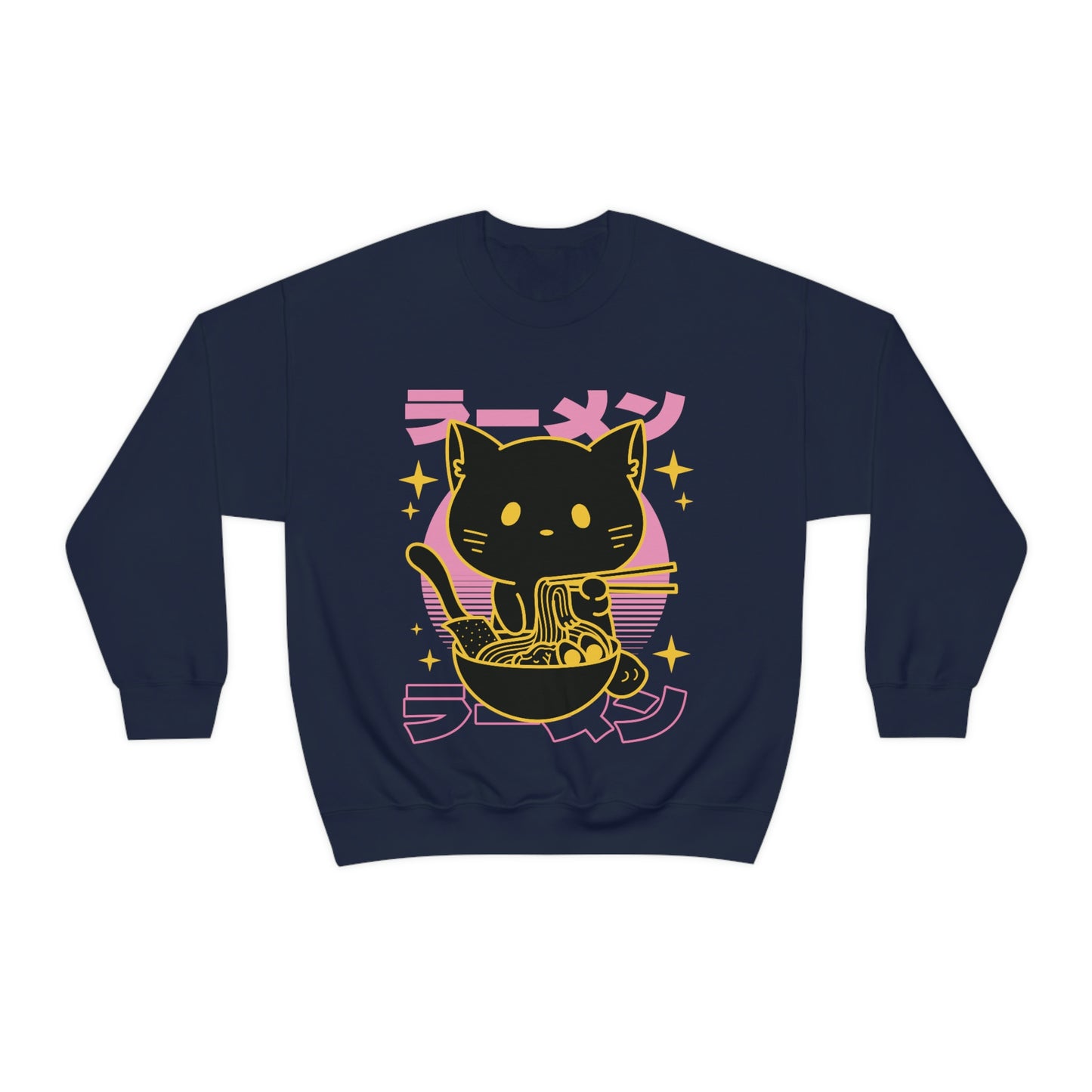 Kawaii Sweatshirt, Kawaii Clothing, Kawaii Clothes, Yami Kawaii Aesthetic, Pastel Kawaii Sweatshirt Cat Ramen Sweater Sweatshirt