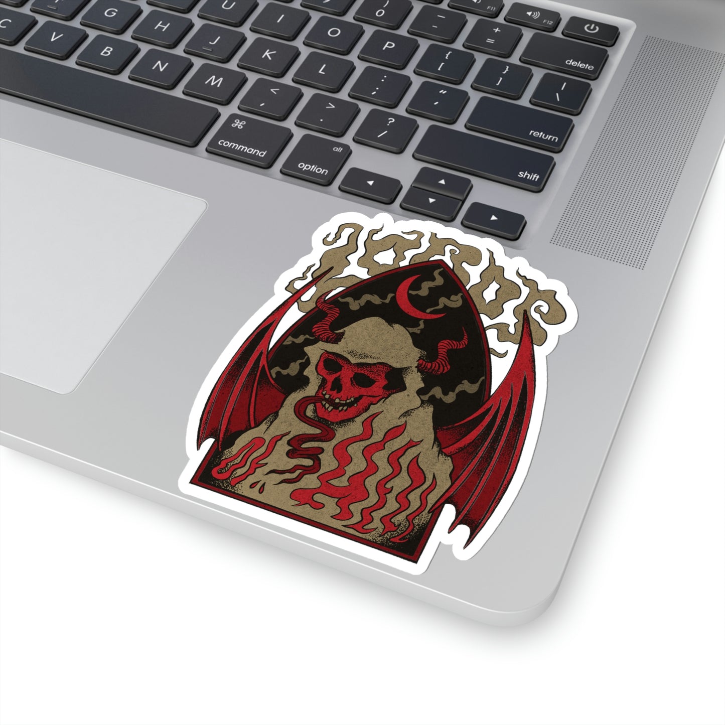 Demon Skull Grunge Sticker