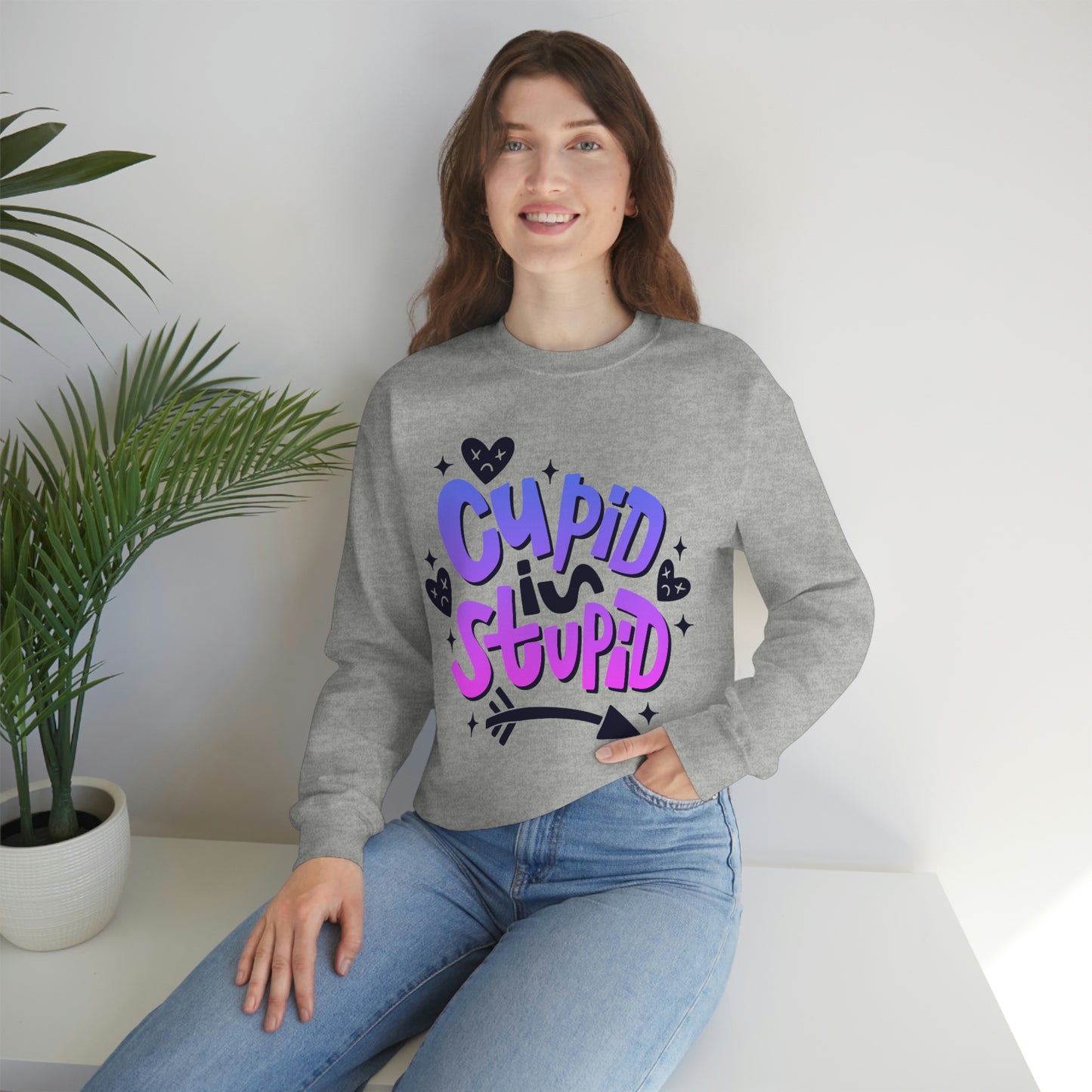 Anti Valentines Day Cupid Is Stupid Sweatshirt