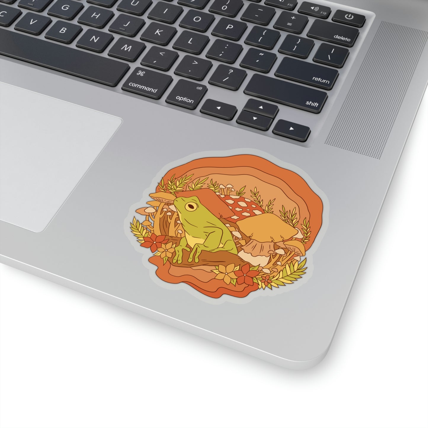 Cottagecore Aesthetic Mushrooms and Frog Sticker