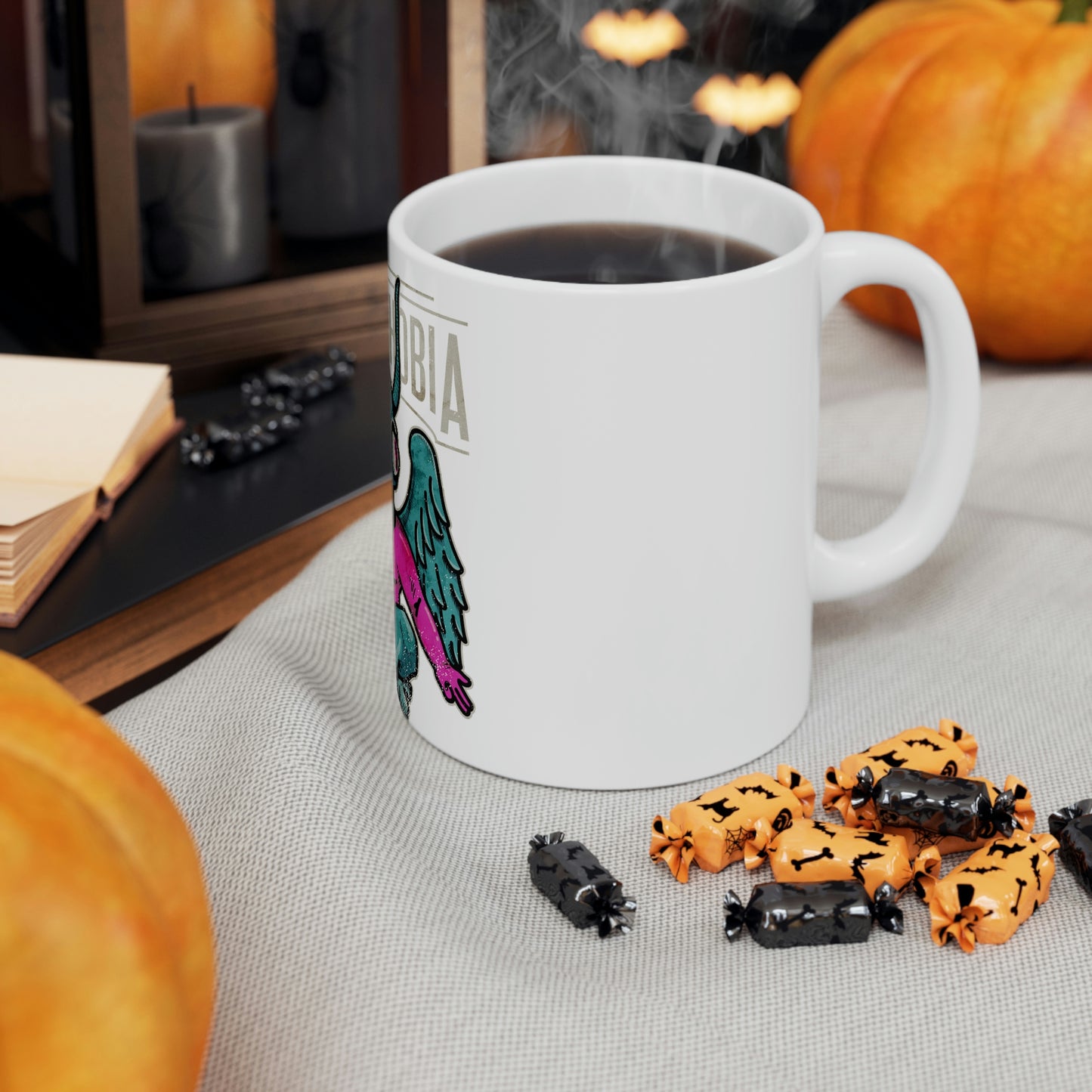 Demonphobia, Goth Aesthetic White Ceramic Mug