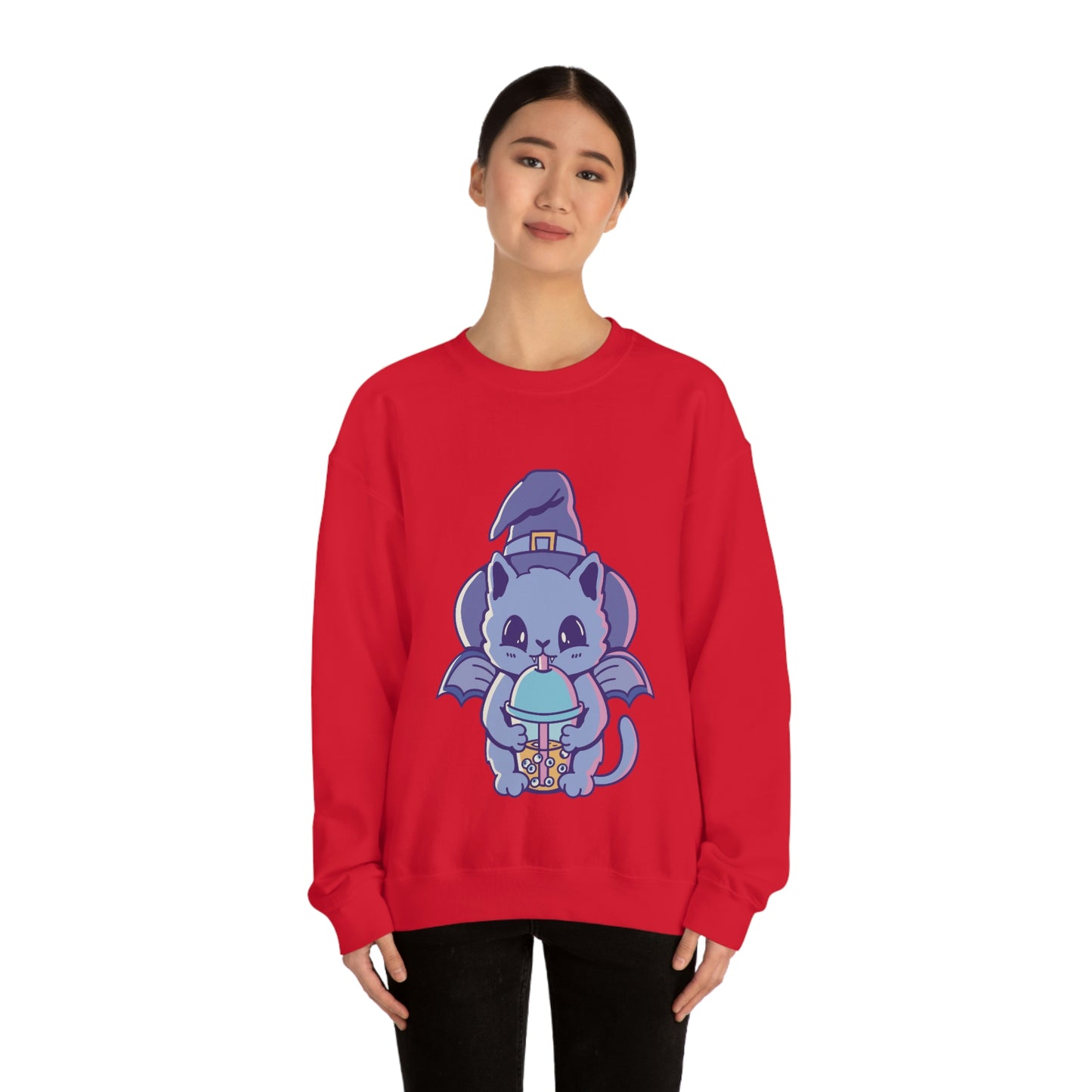 Pastel Goth Cat Witch, Goth Aesthetic Sweatshirt