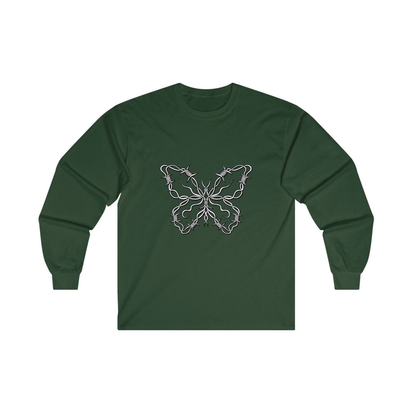Barbwire Butterfly Y2k Aesthetic Long Sleeve T-Shirt