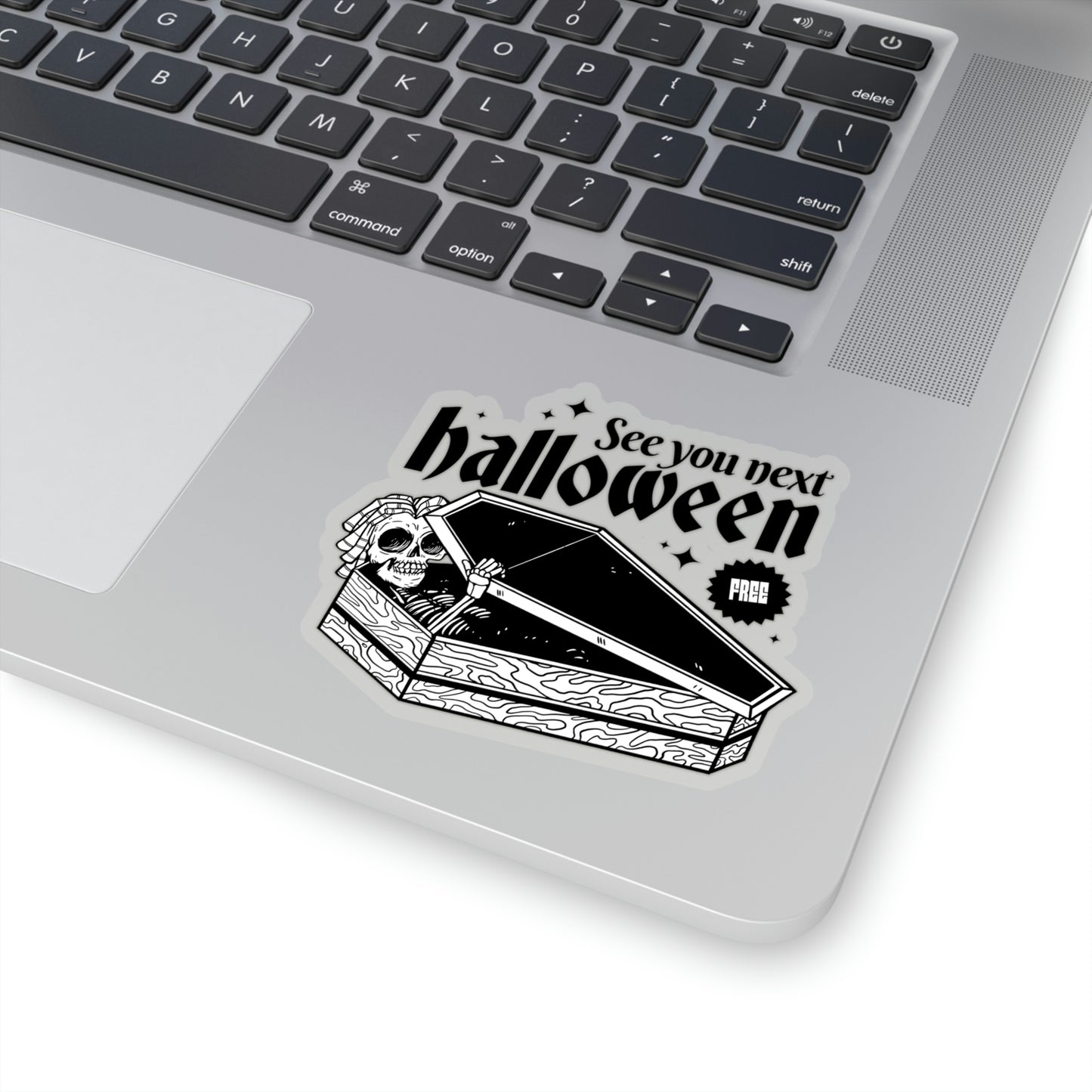 See you next Halloween Skeleton In Coffin Sticker