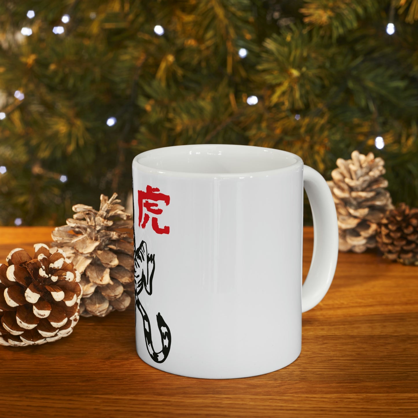 Japanese Aesthetic Tiger White Mug