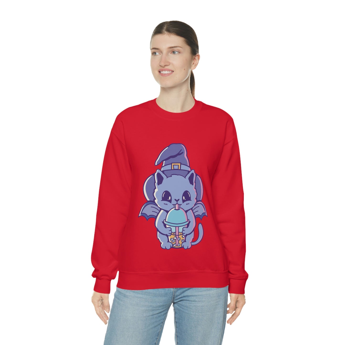 Pastel Goth Cat Witch, Goth Aesthetic Sweatshirt