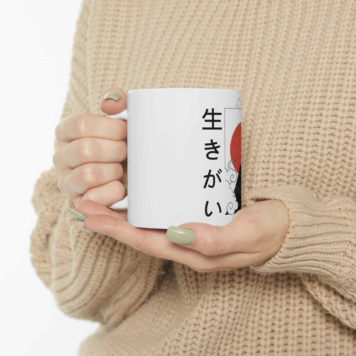 Japanese Aesthetic Ikigai Graphic White Mug