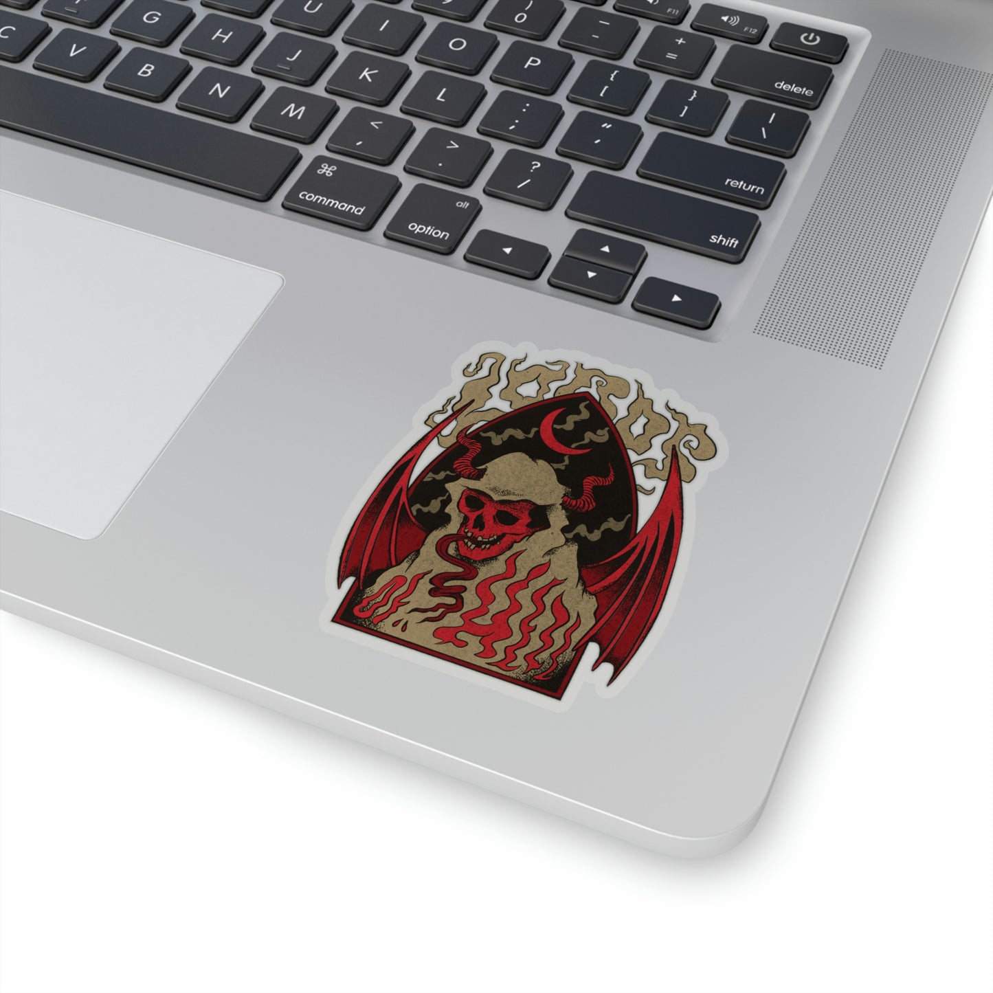 Demon Skull Grunge Sticker