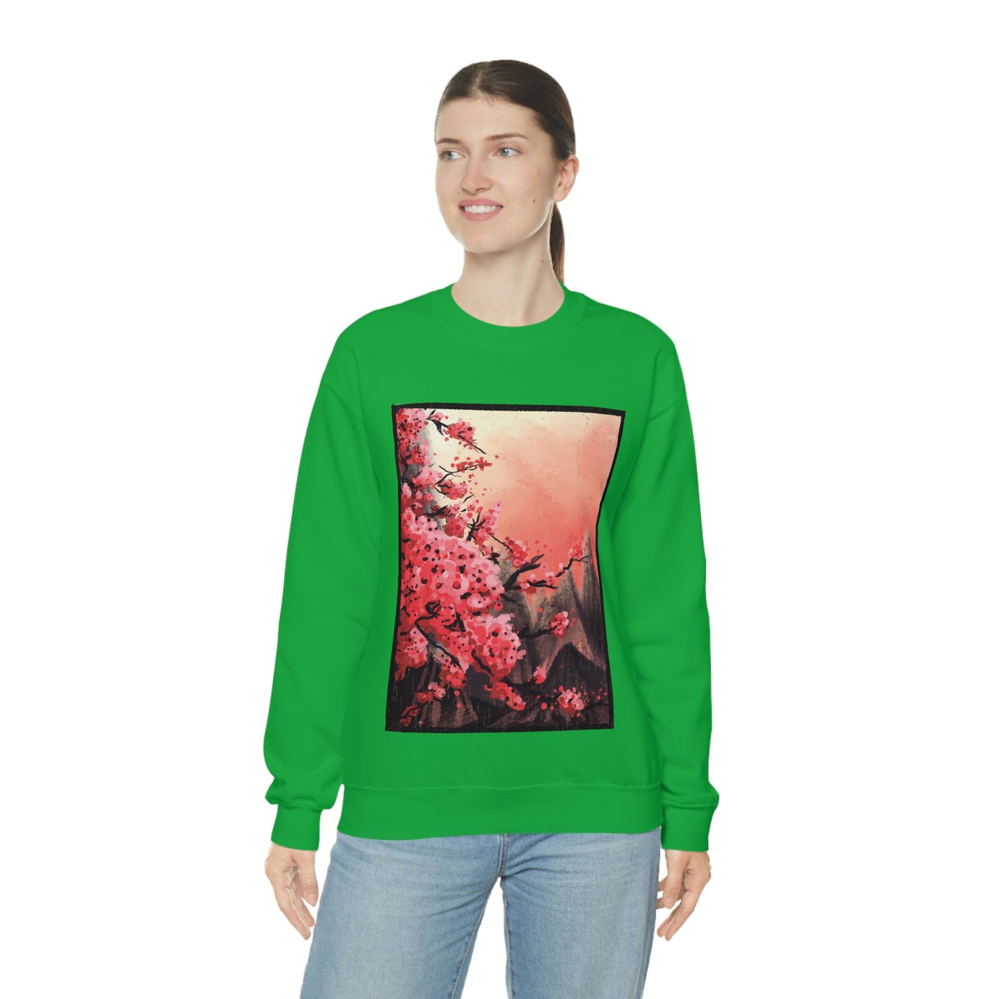 Indie Japanese Art, Japan Streeetwear Retro, Japanese Aesthetic Blossom Sweatshirt