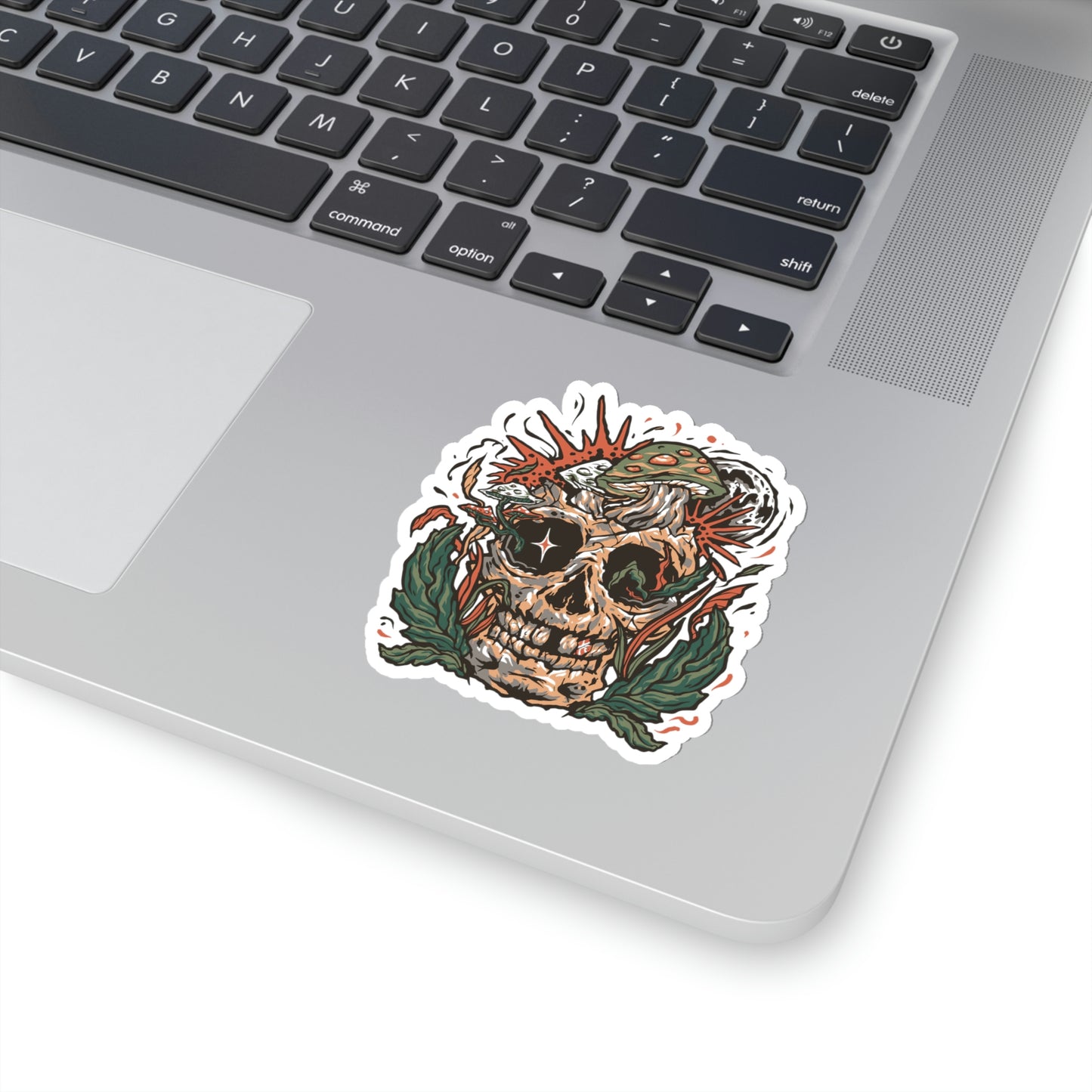 Cottagecore Skull and Mushrooms Floral Sticker