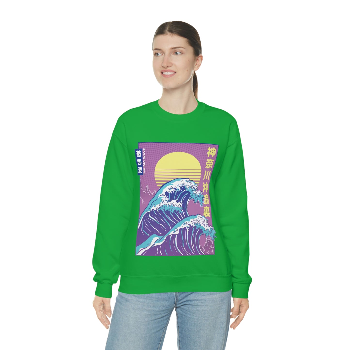Japanese Aesthetic Vaporwave The Great Wave off Kanagawa Sweatshirt