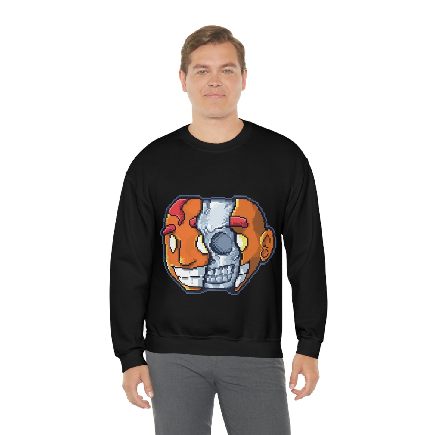 Pixel Split Skull Sweatshirt