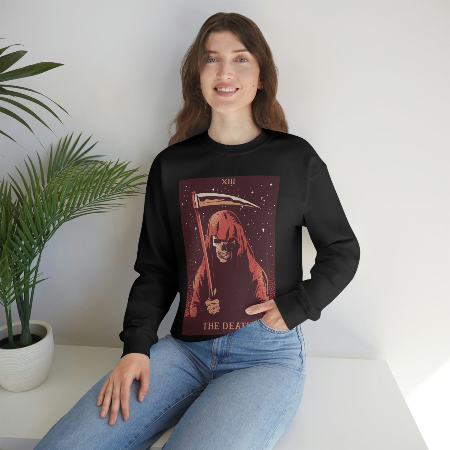 The Death Grim Reaper Tarot Card Goth Aesthetic Sweatshirt