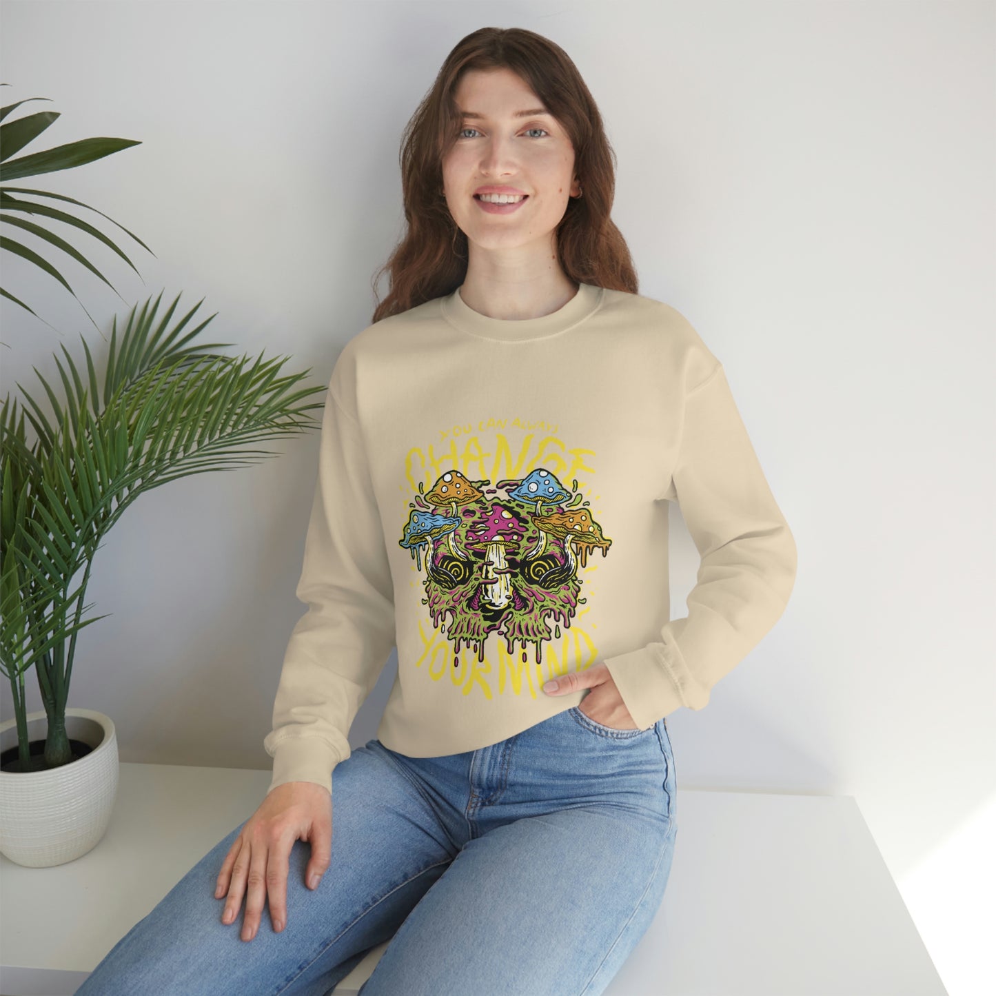 Cottagecore You Can ALways Change Your Mind Psychedelic Sweatshirt