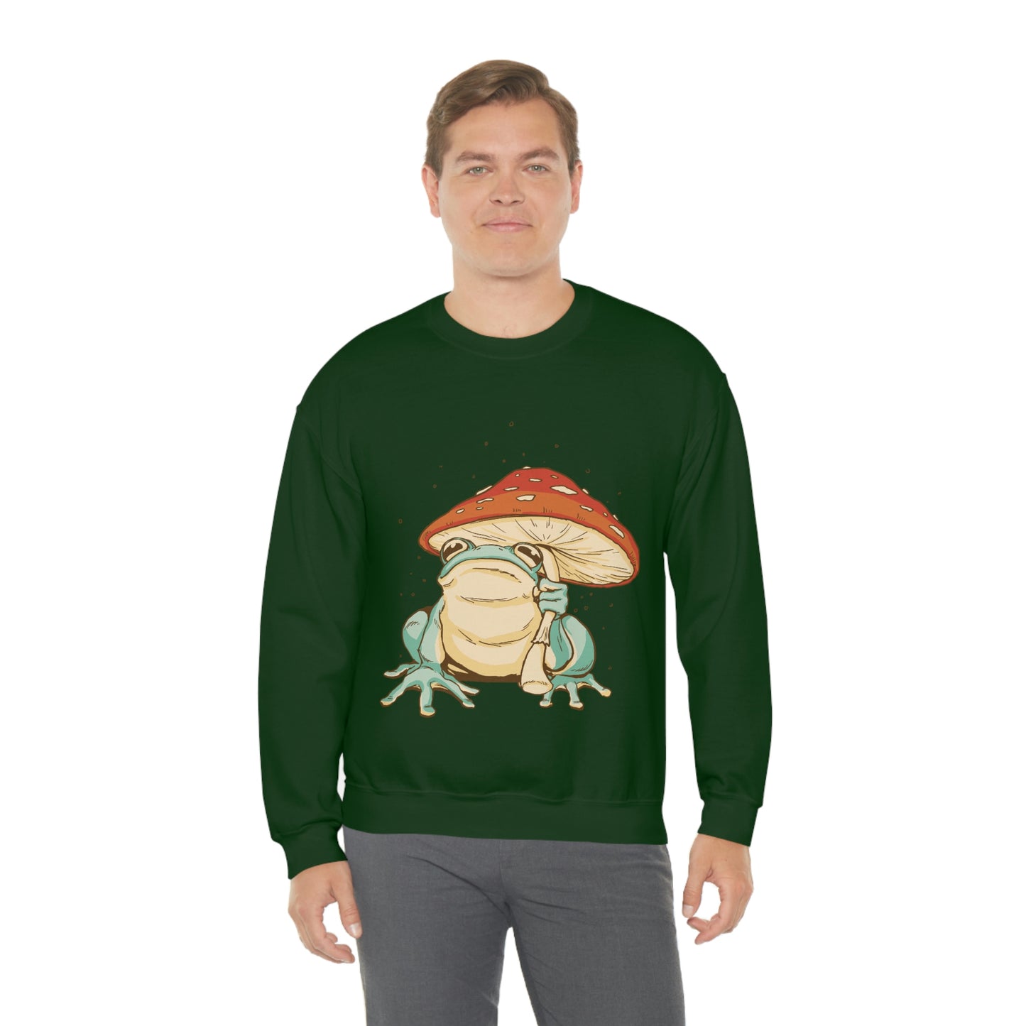 Cottagecore Aesthetic Mushrooms and Frog Sweatshirt