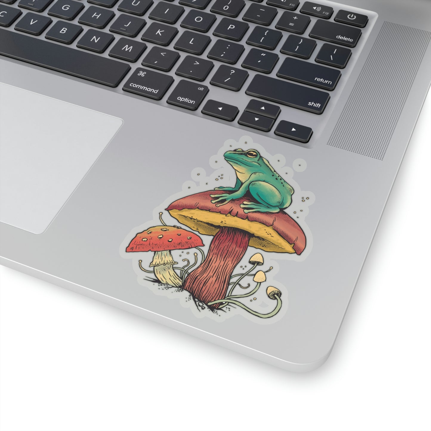 Cottagecore Aesthetic Mushrooms and Frog Sticker