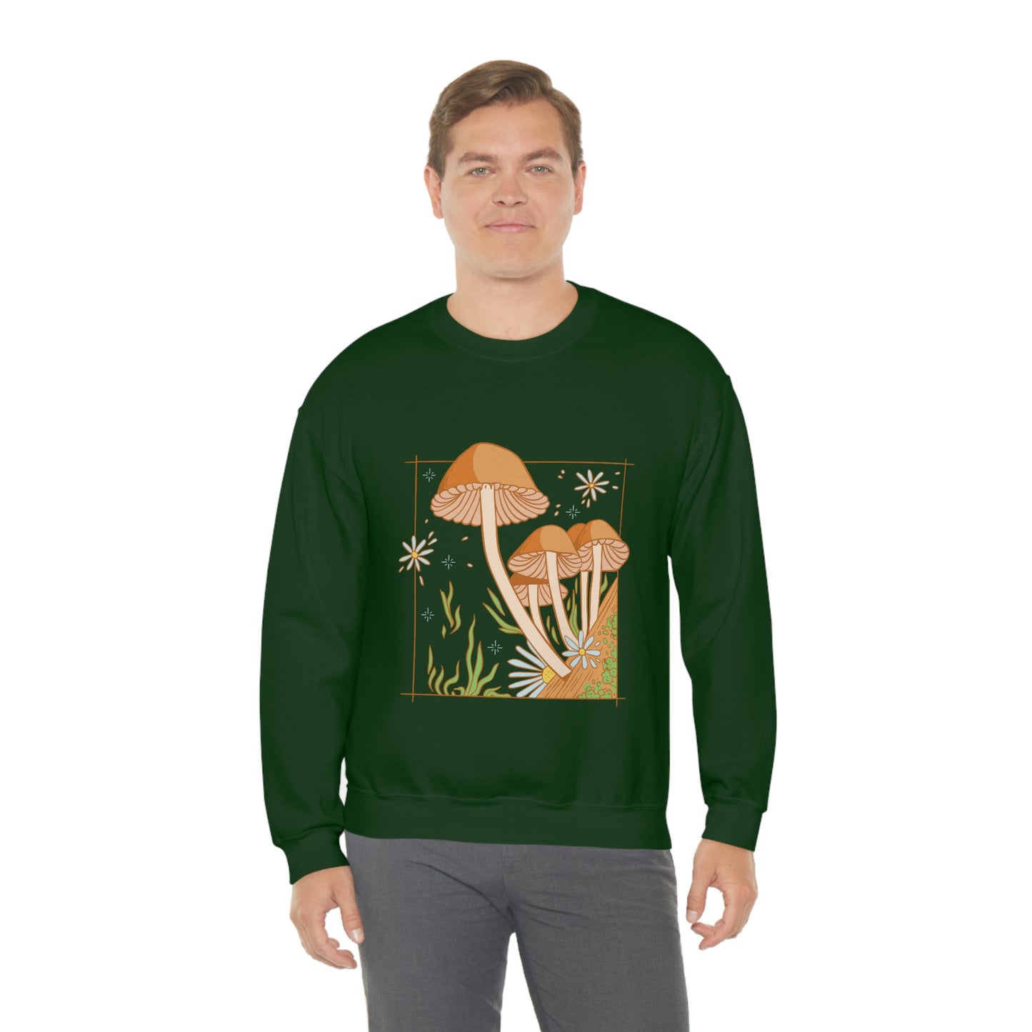 Cottagecore Aesthetic Mushrooms and Frog Sweatshirt