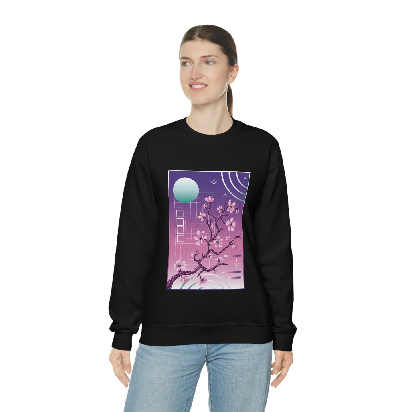 Indie Japanese Art, Japan Streeetwear Retro, Japanese Aesthetic Blossom Sweatshirt